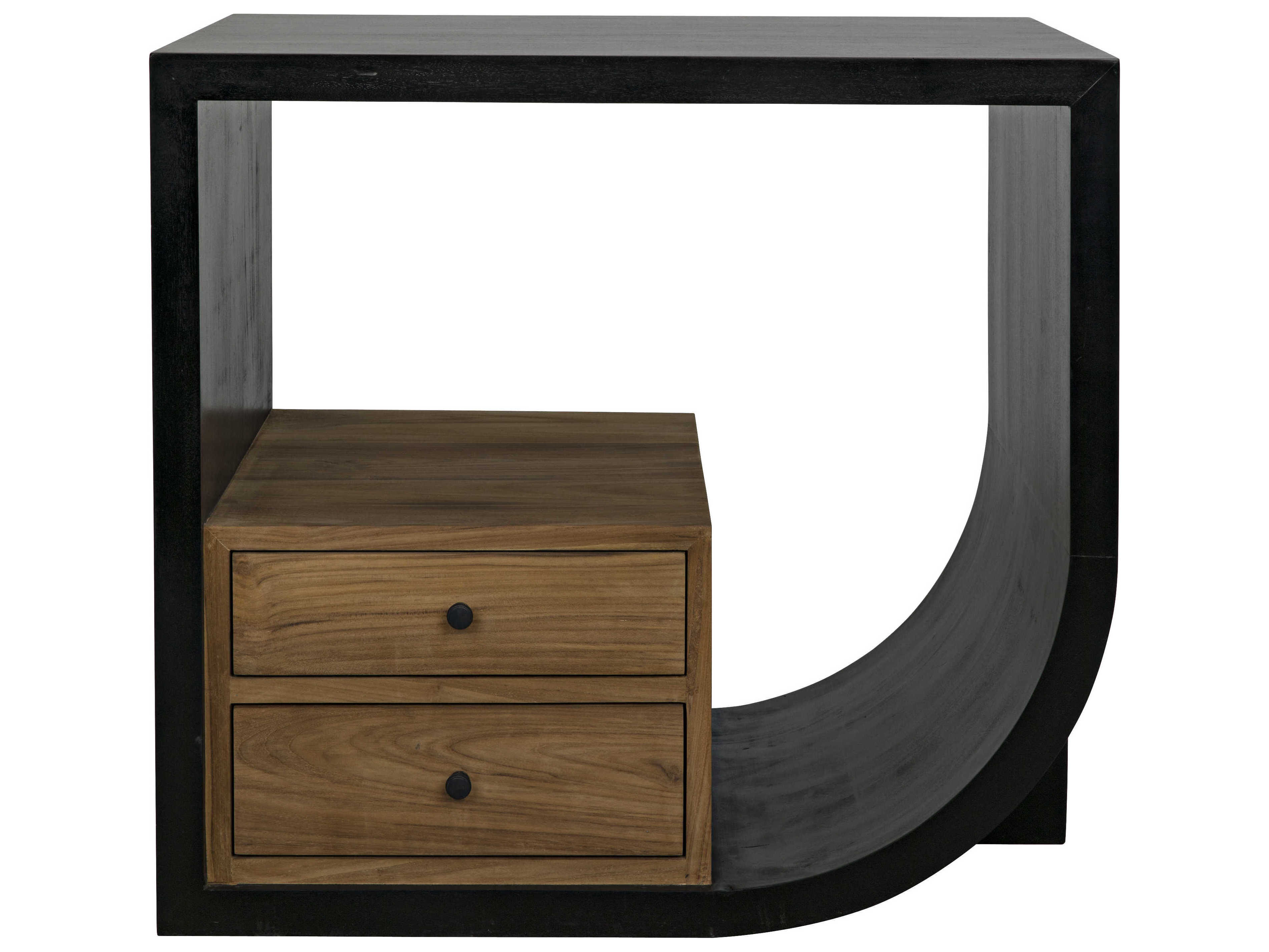 Noir Rectangular Wood Hand Rubbed Black Console Table