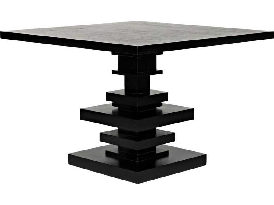 Noir Corum Square Wood Hand Rubbed Black Dining Table
