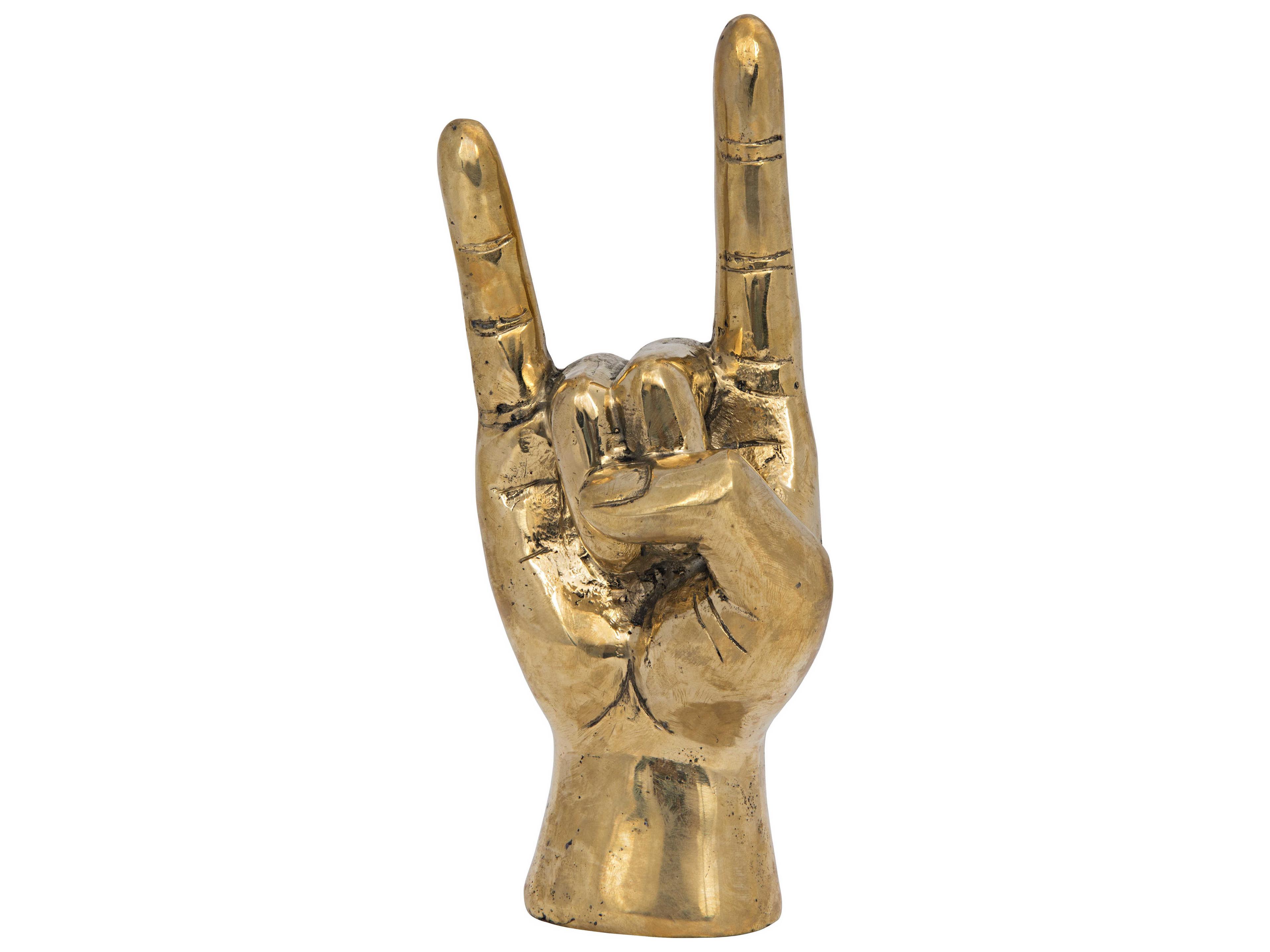 Noir Brass Devil Hand Sculpture