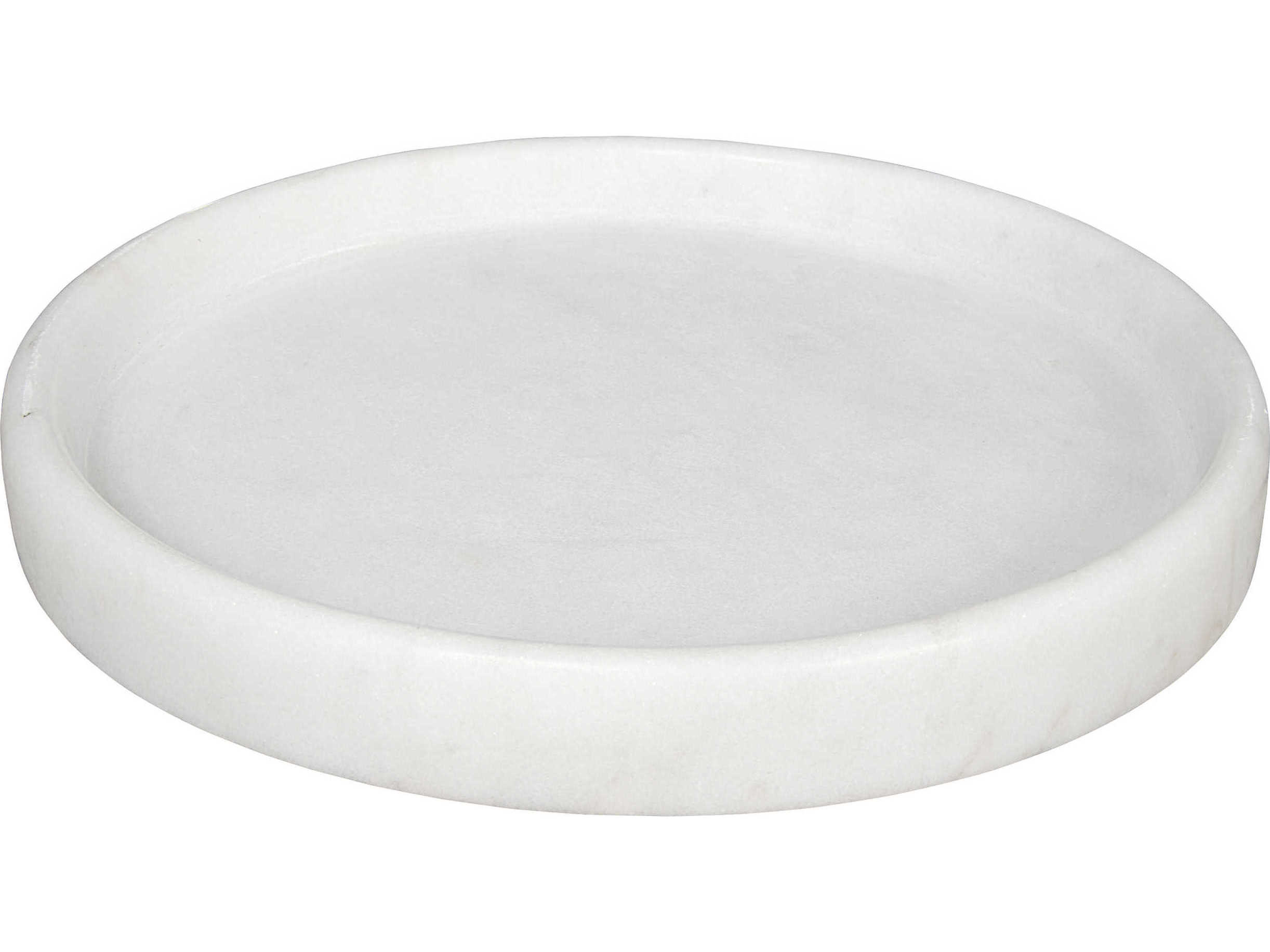 Noir White Stone 16" Round Serving Tray