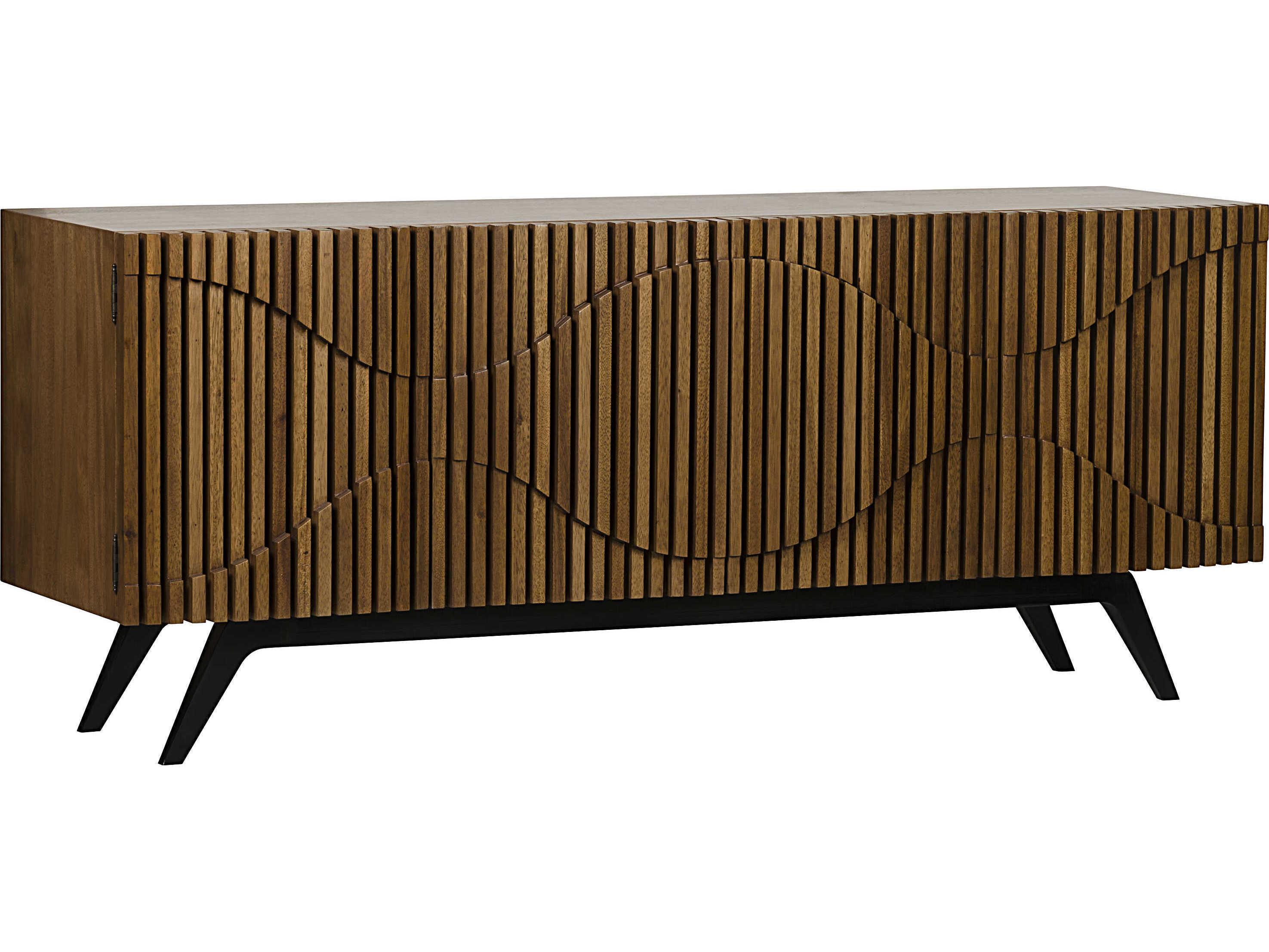 Noir 78" Walnut Wood Dark Sideboard