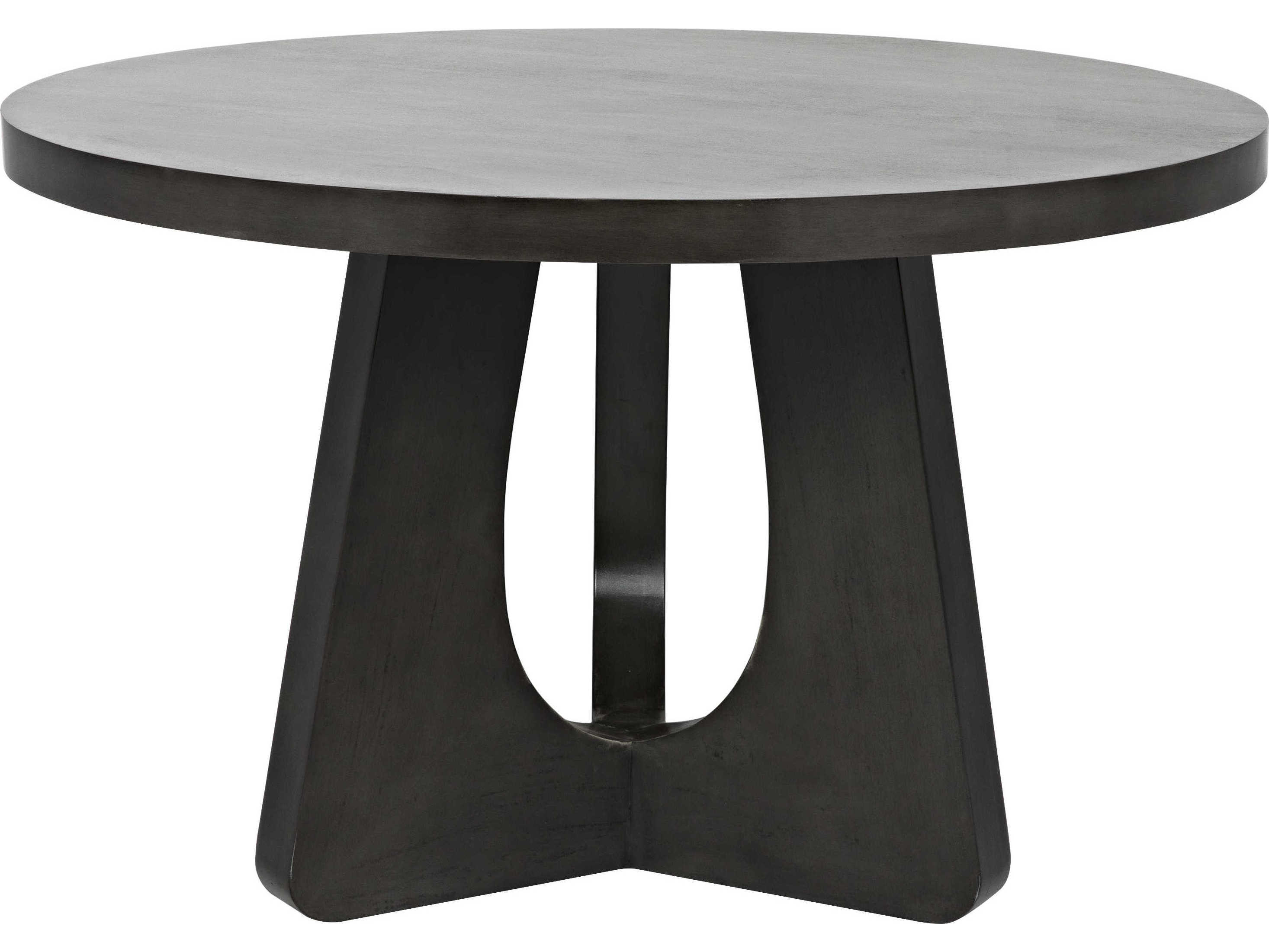 Noir Round Wood Pale Dining Table