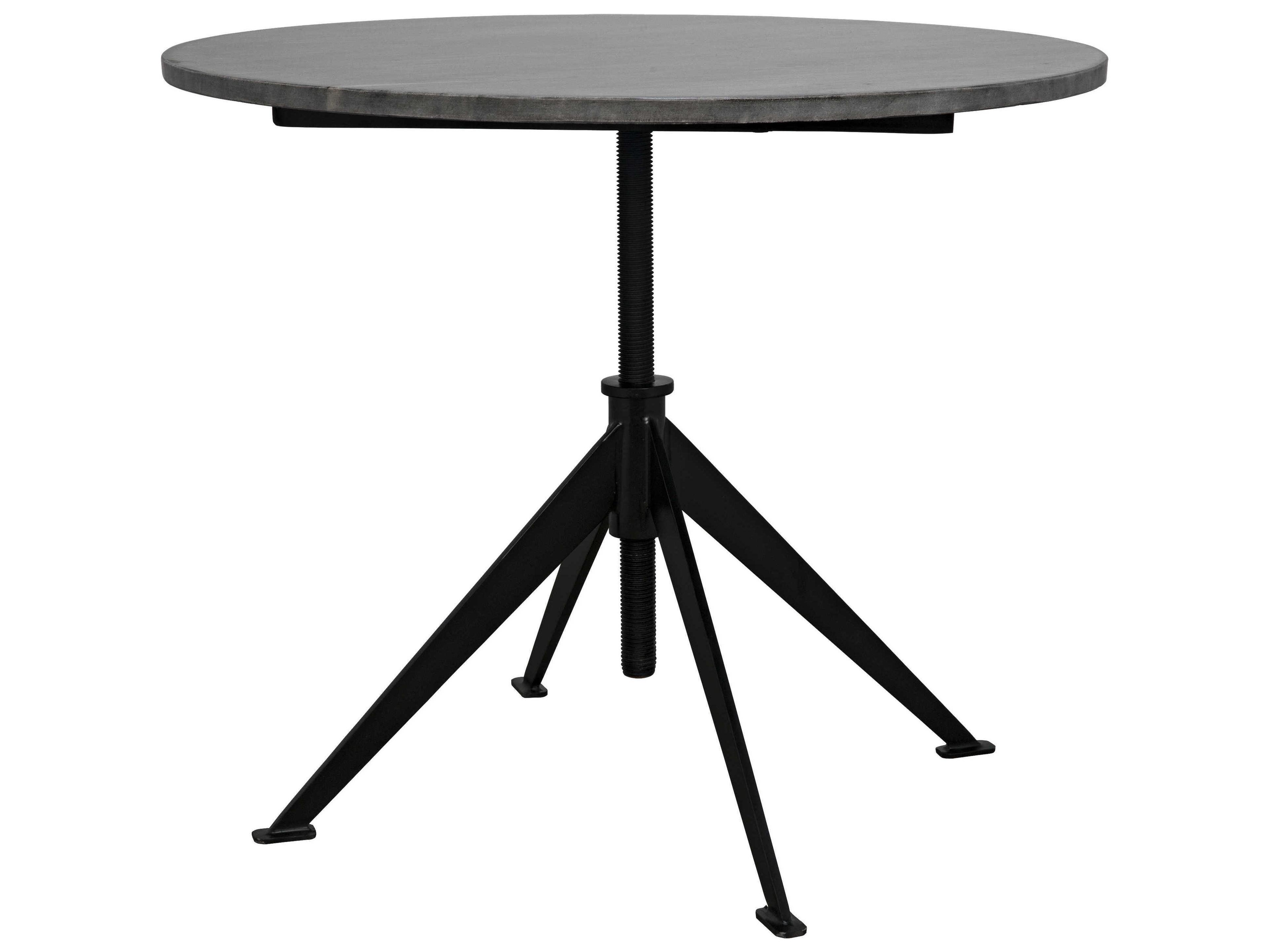 Noir Round Marble Matte Black Dining Table