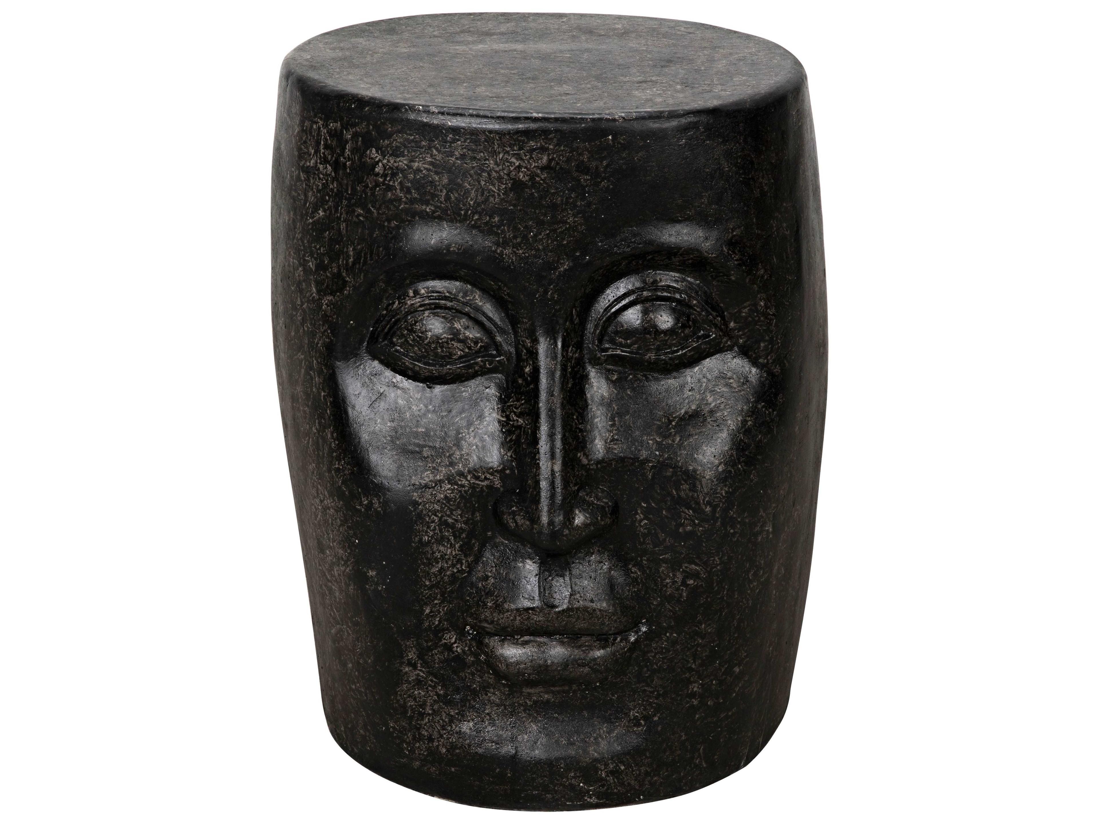 Noir Round Black End Table