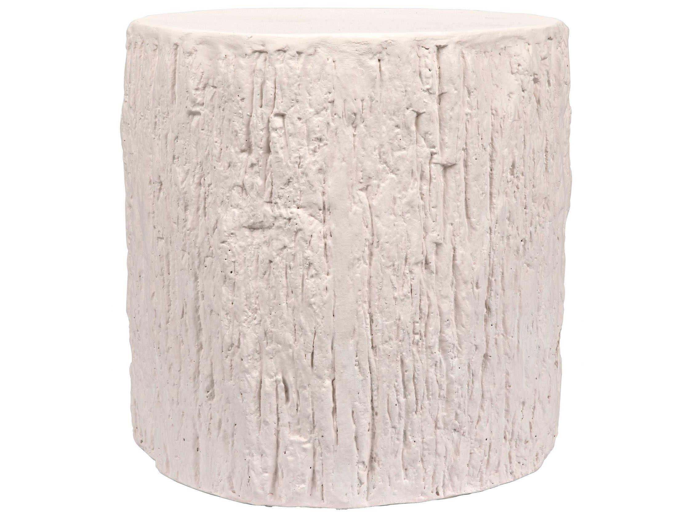 Noir Round White End Table