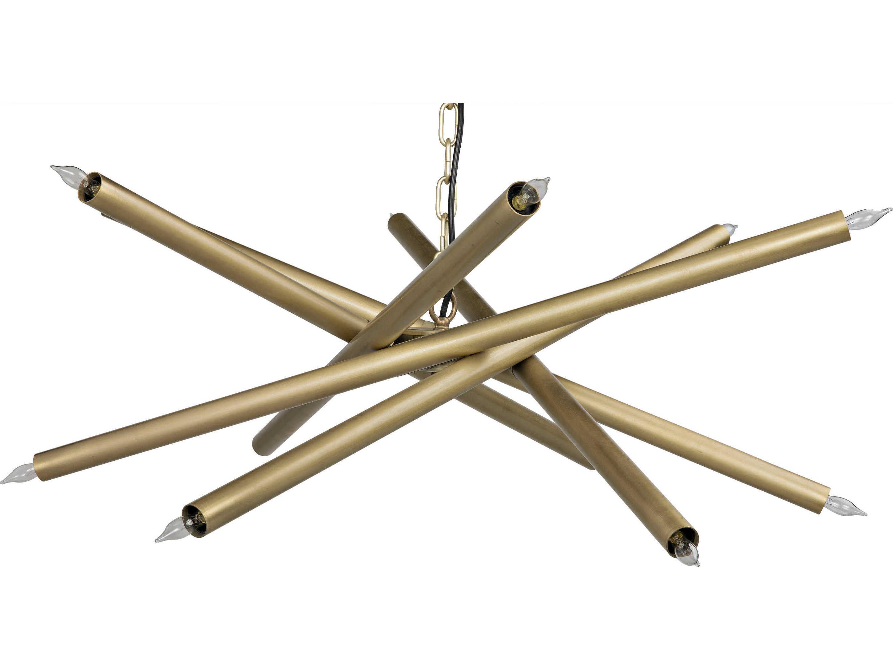 Noir Fixed Lighting 12-Light Antique Brass Sputnik Pendant