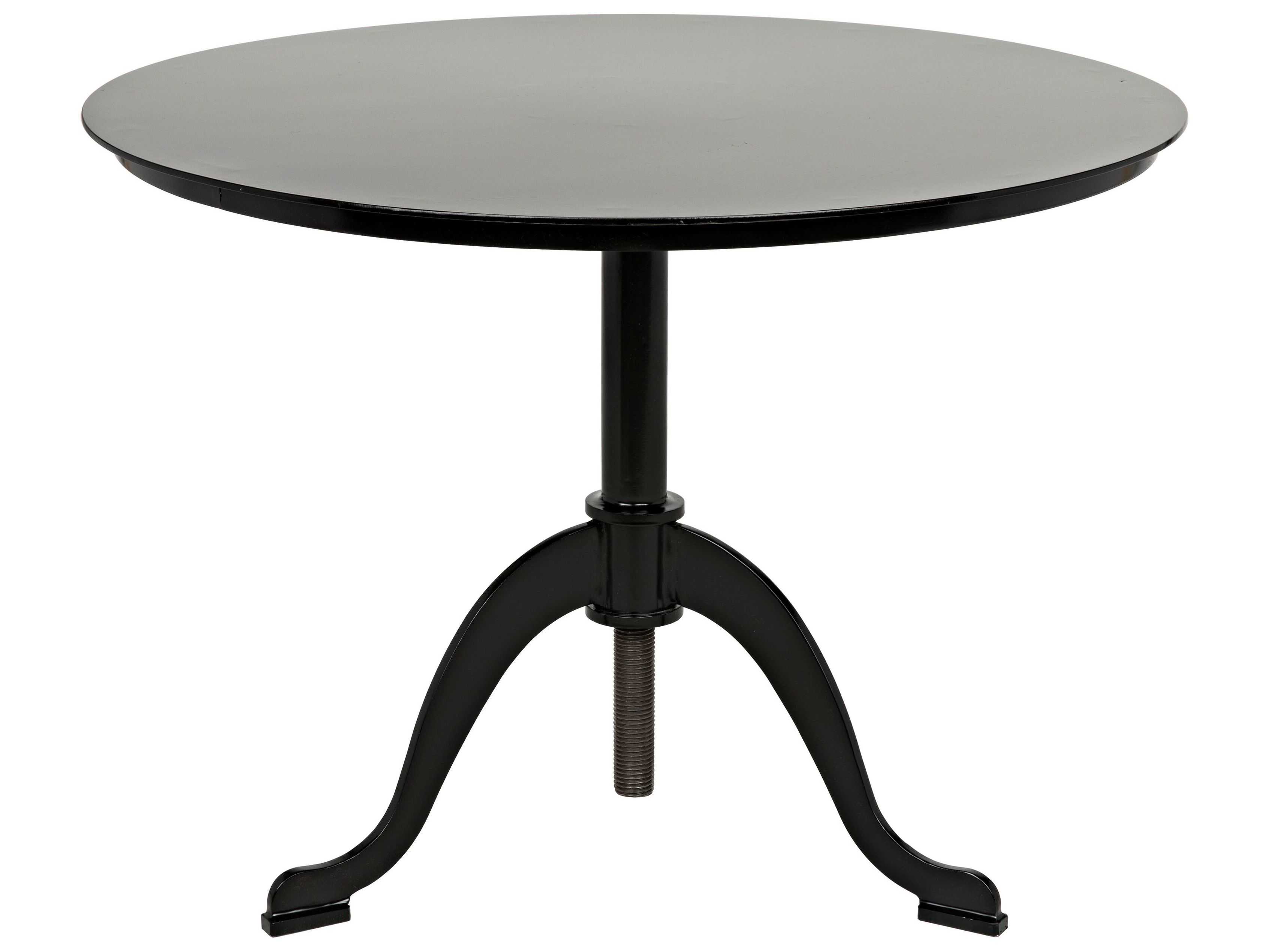 Noir Round Black Metal End Table