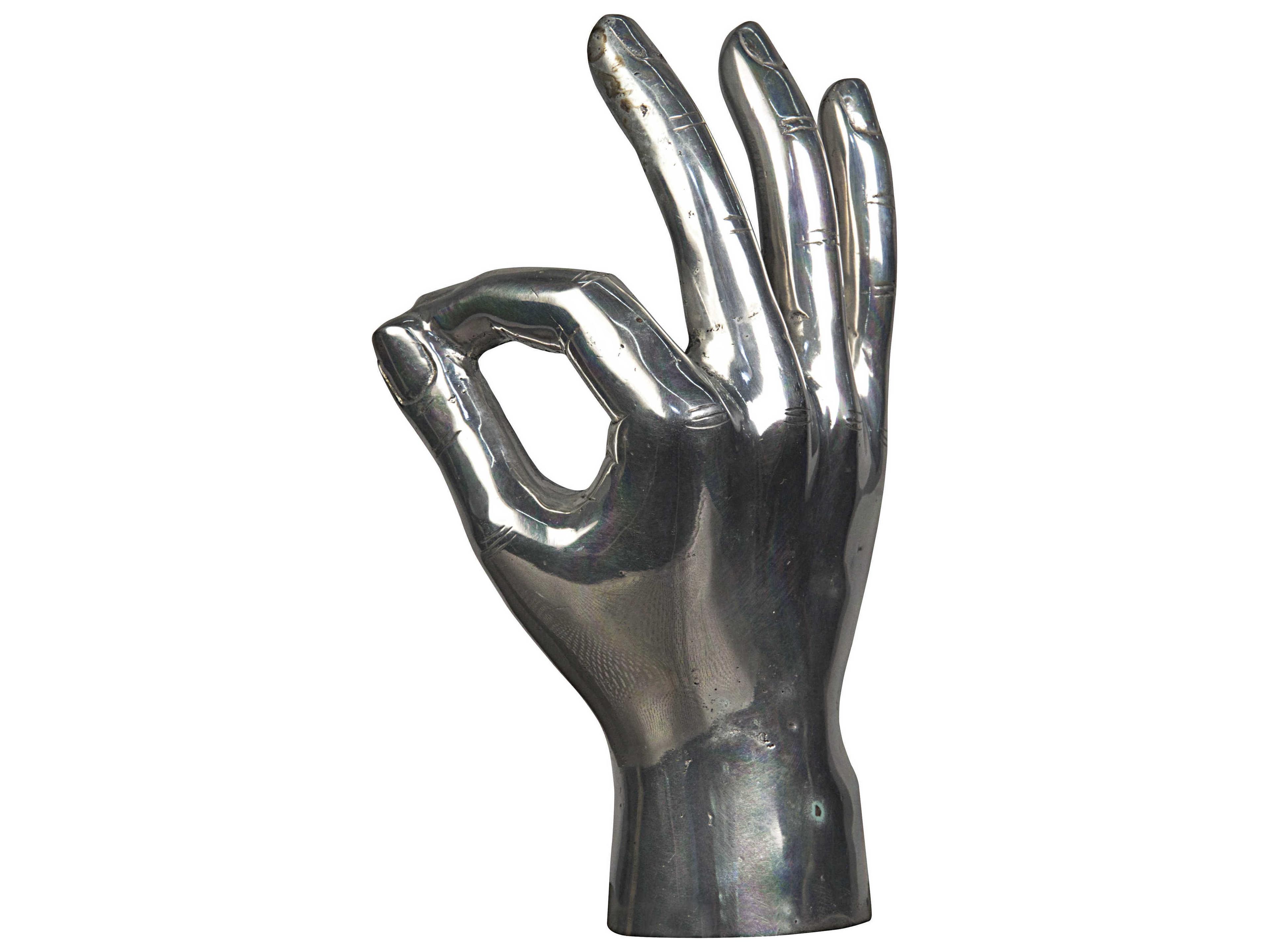 Noir Silver Ok Sign Sculpture