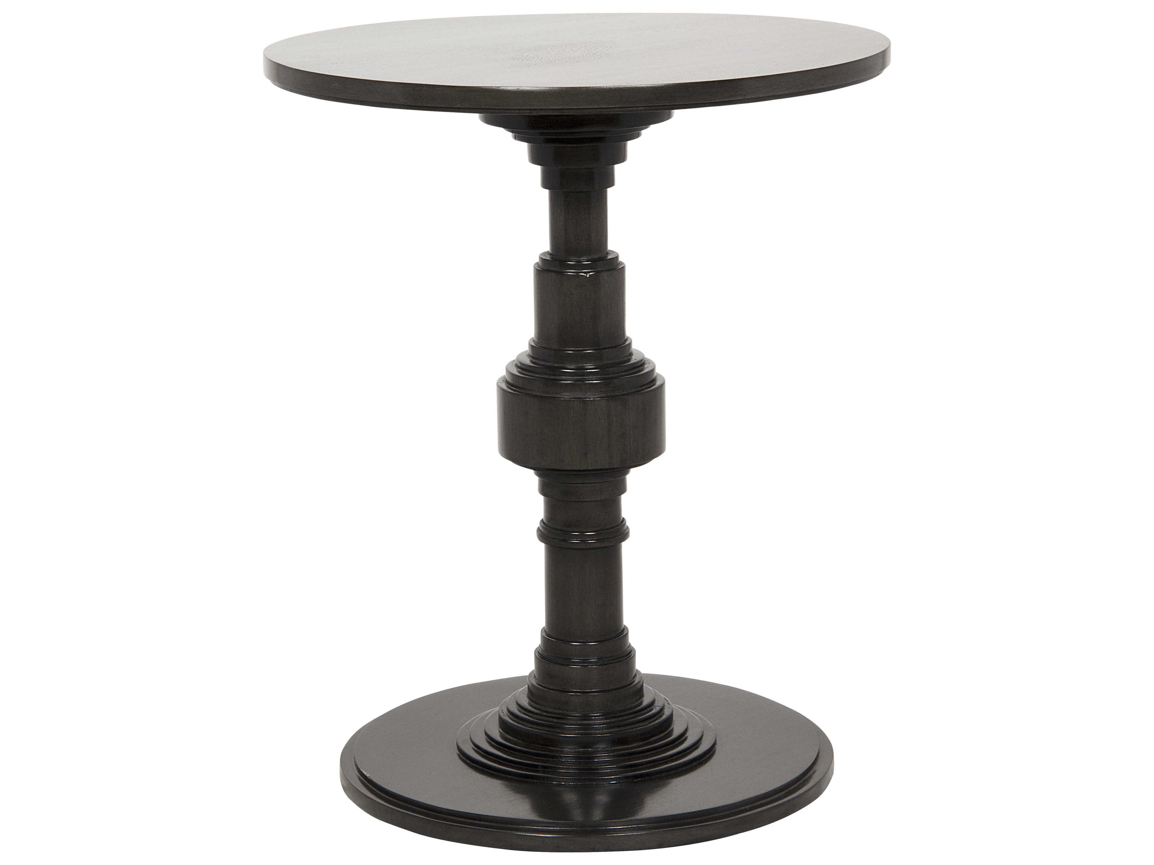 Noir Living Room Accents Round Wood Pale End Table