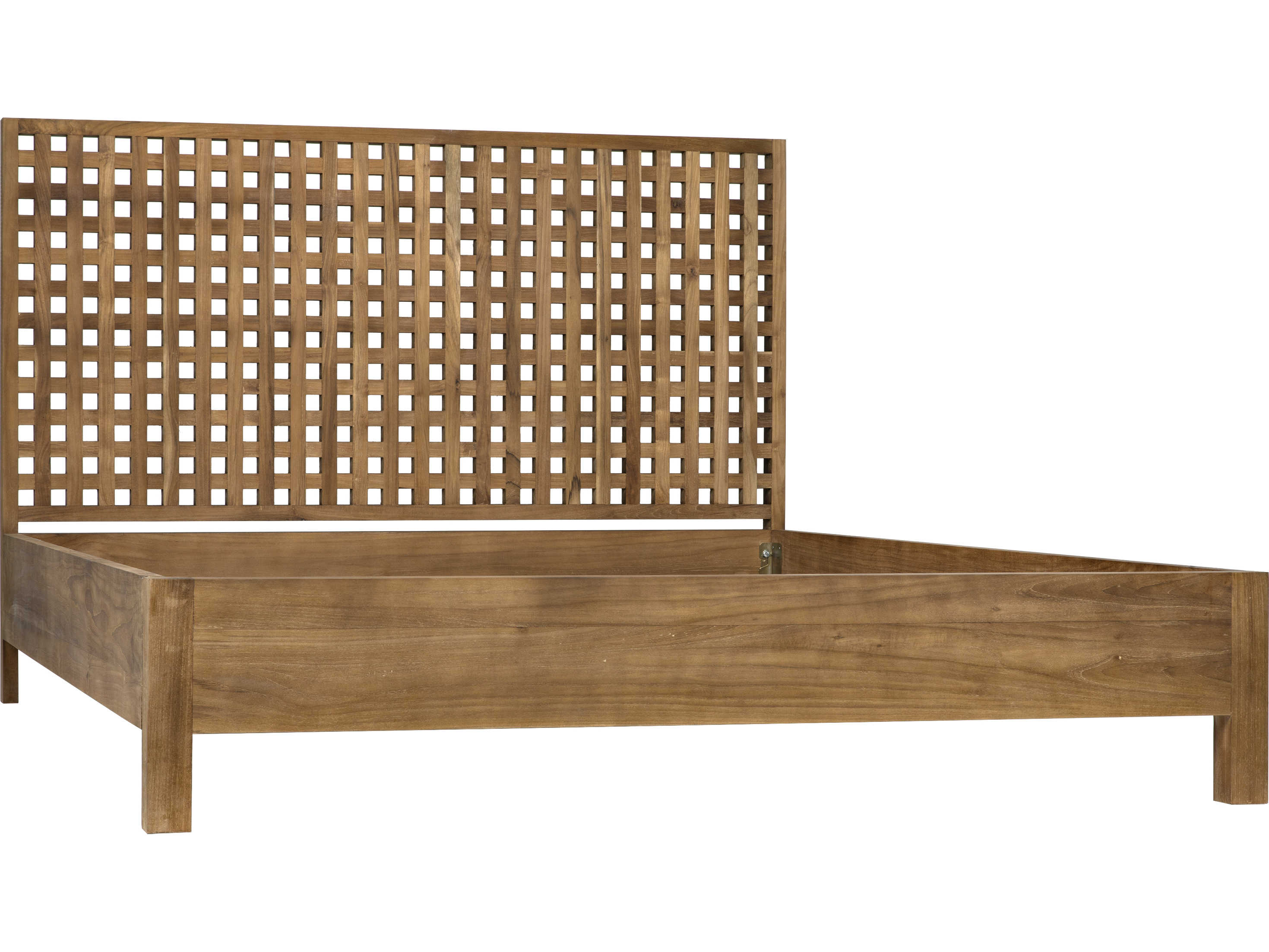 Noir Natural Teak Wood Queen Platform Bed
