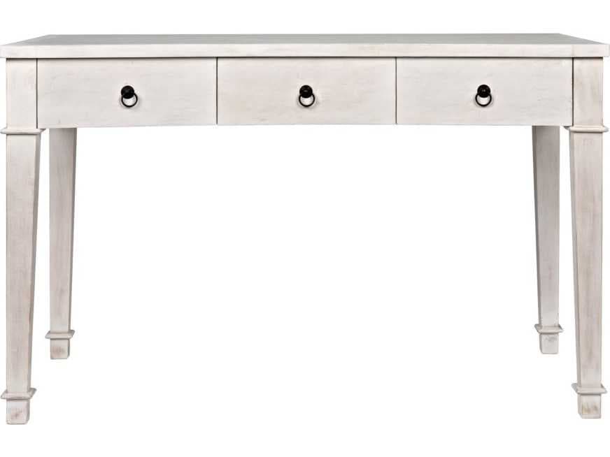 Noir White Wash Mahogany Wood Secretary Desk