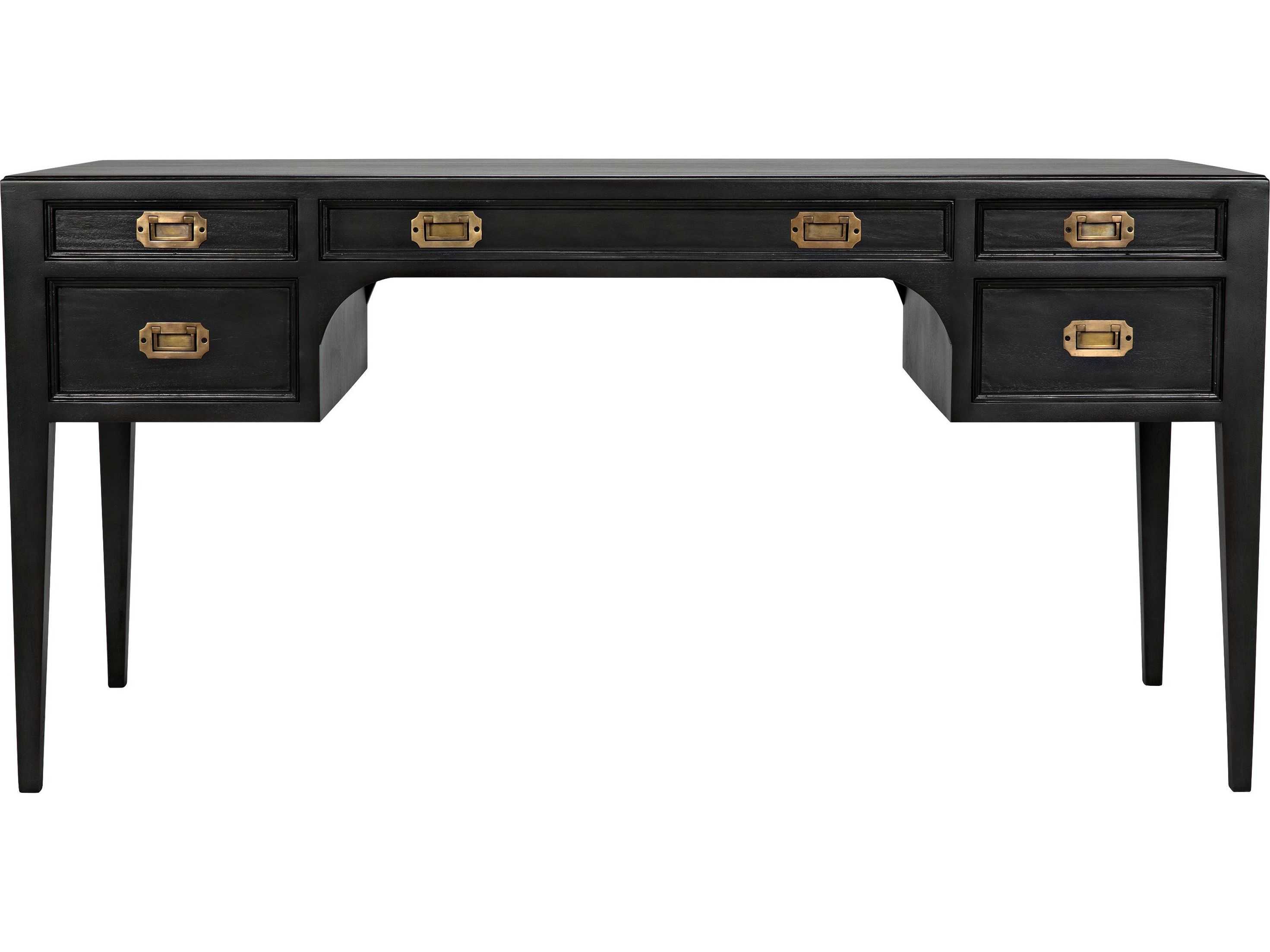 Noir Pale Black Mahogany Wood Secretary Desk
