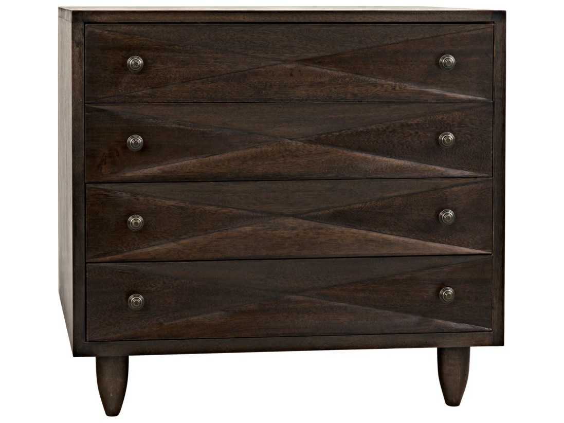 Noir Bedroom Storage Ebony Walnut Brown Wood Accent Chest