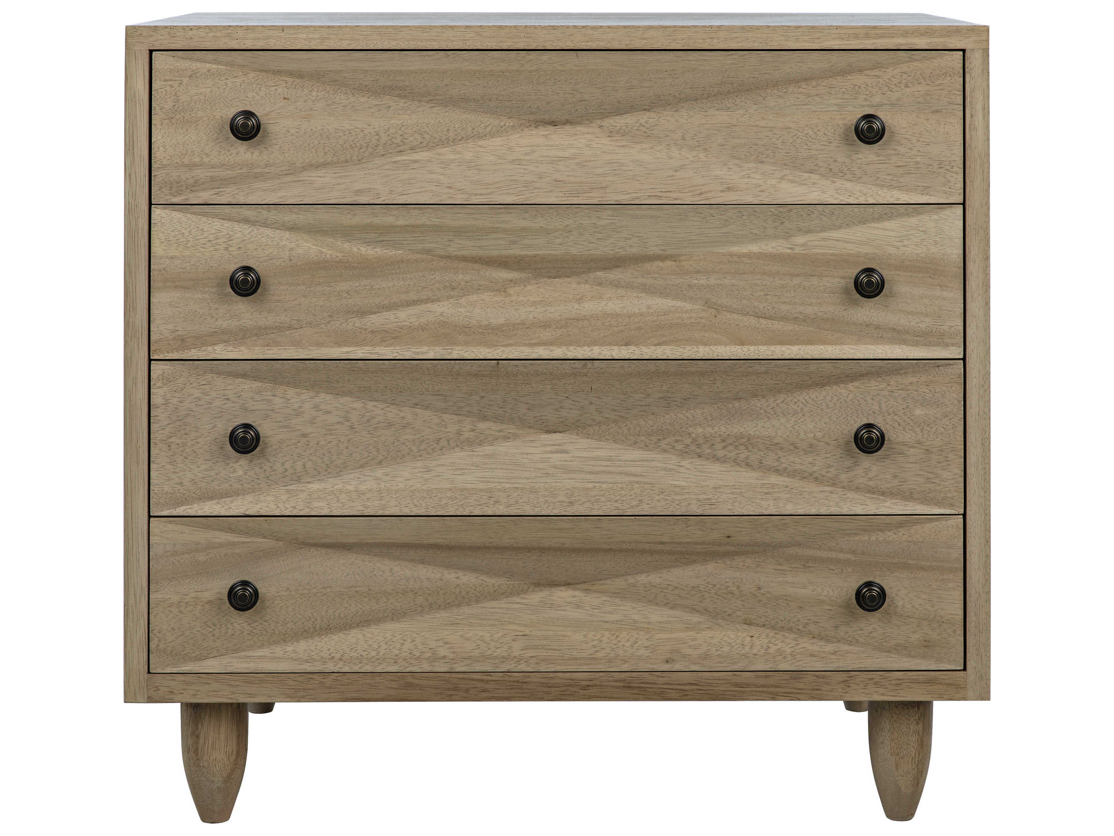 Noir Bedroom Storage Washed Walnut Beige Wood Accent Chest