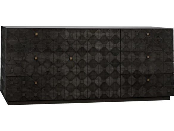 Noir Leon 6-Drawers Black Mahogany Wood Dresser