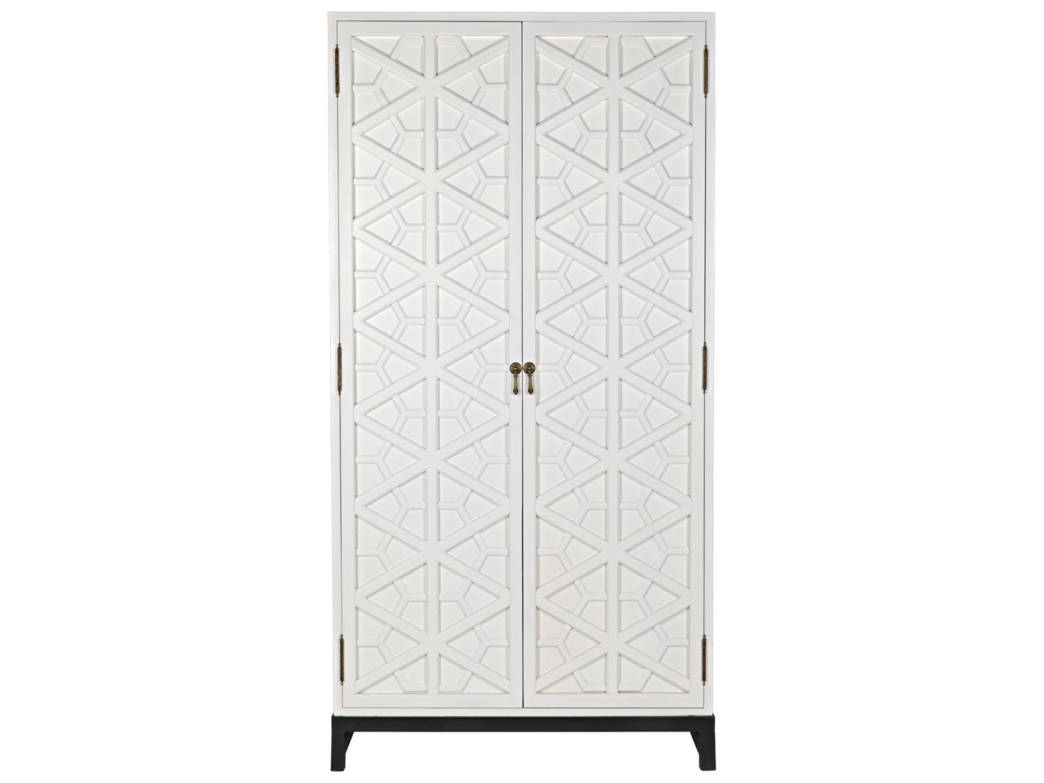 Noir Solid White Mahogany Wood Wardrobe Armoire