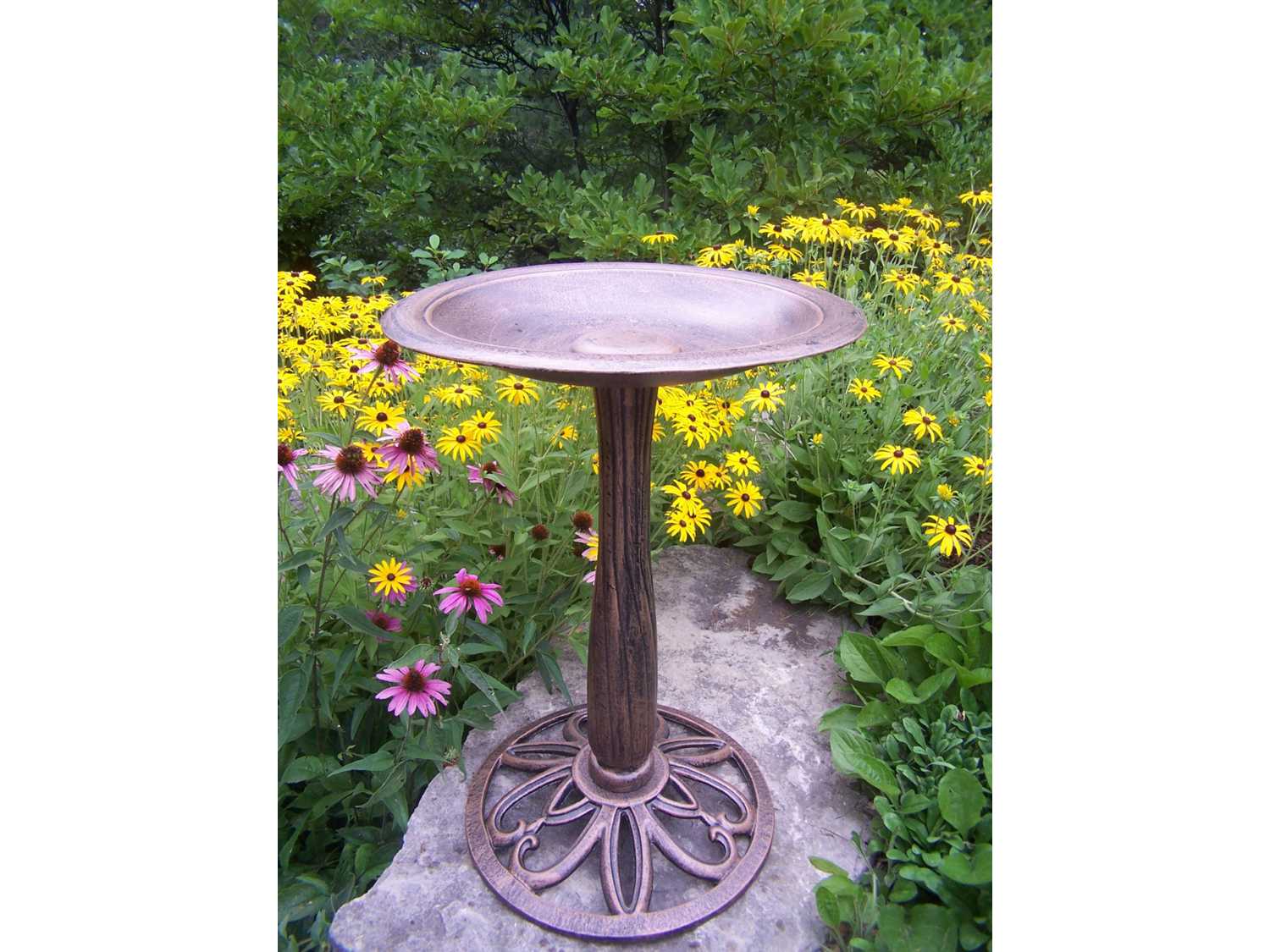 Oakland Living Upland Cast Aluminum Bird Bath in Antique Bronze