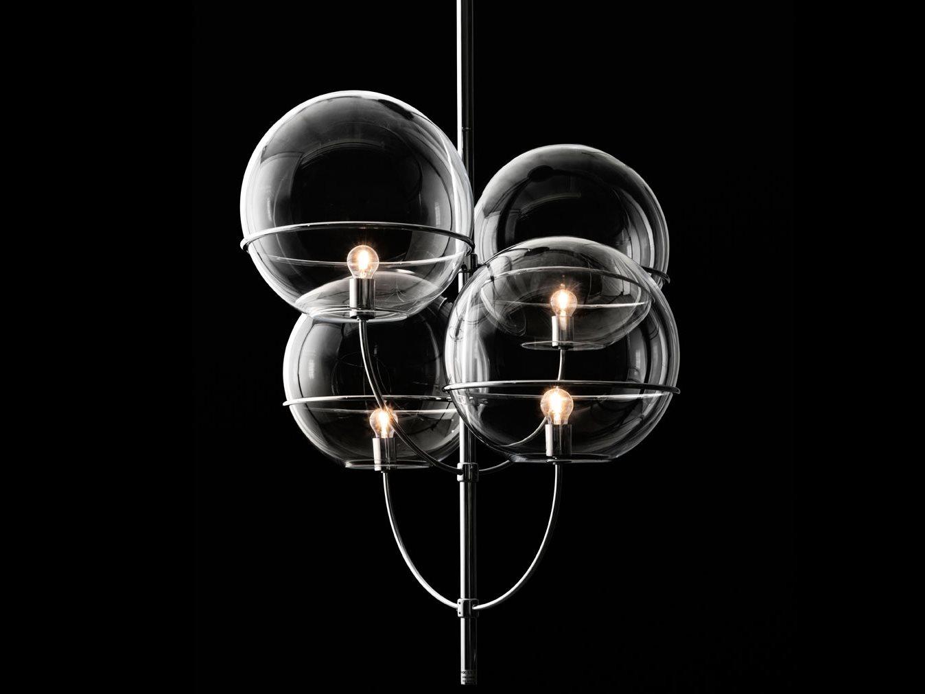 Oluce Lyndon 4-Light Chrome Glass Globe Pendant