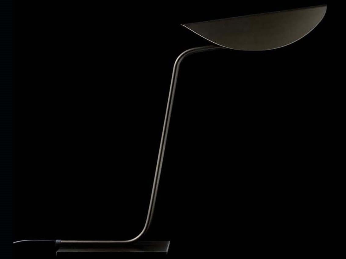 Oluce Plume Anodic Bronze Desk Lamp