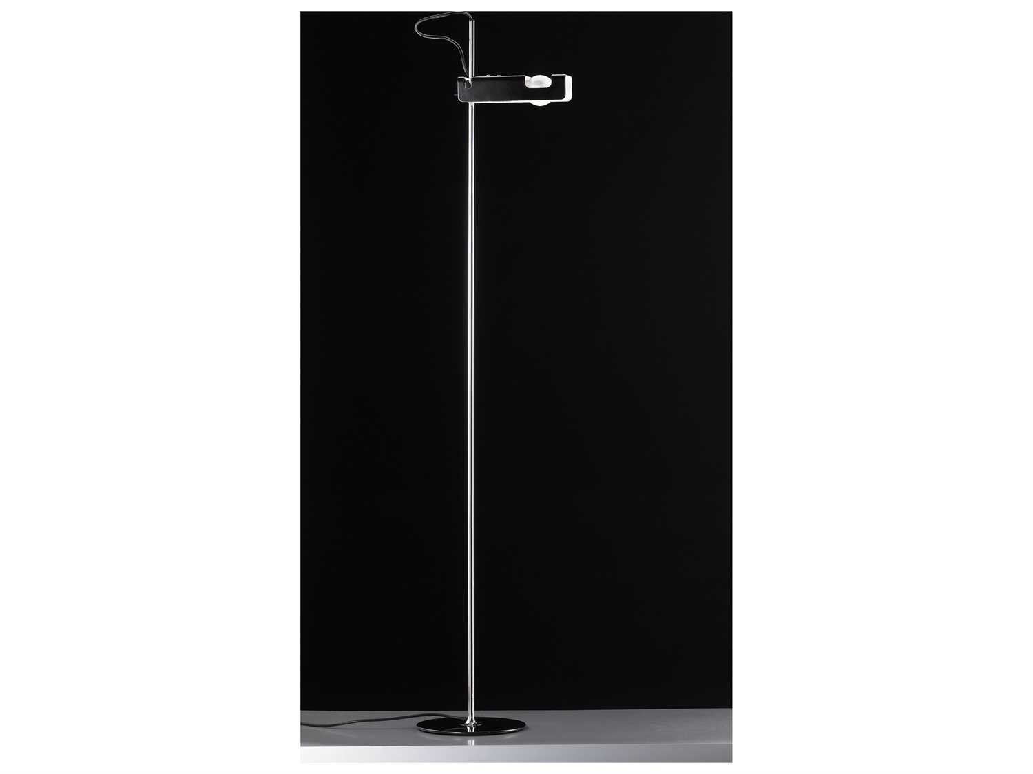 Oluce Spider Lacquered Black Steel Floor Lamp