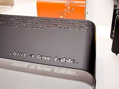 Orange Rectangular Metal Coffee Table