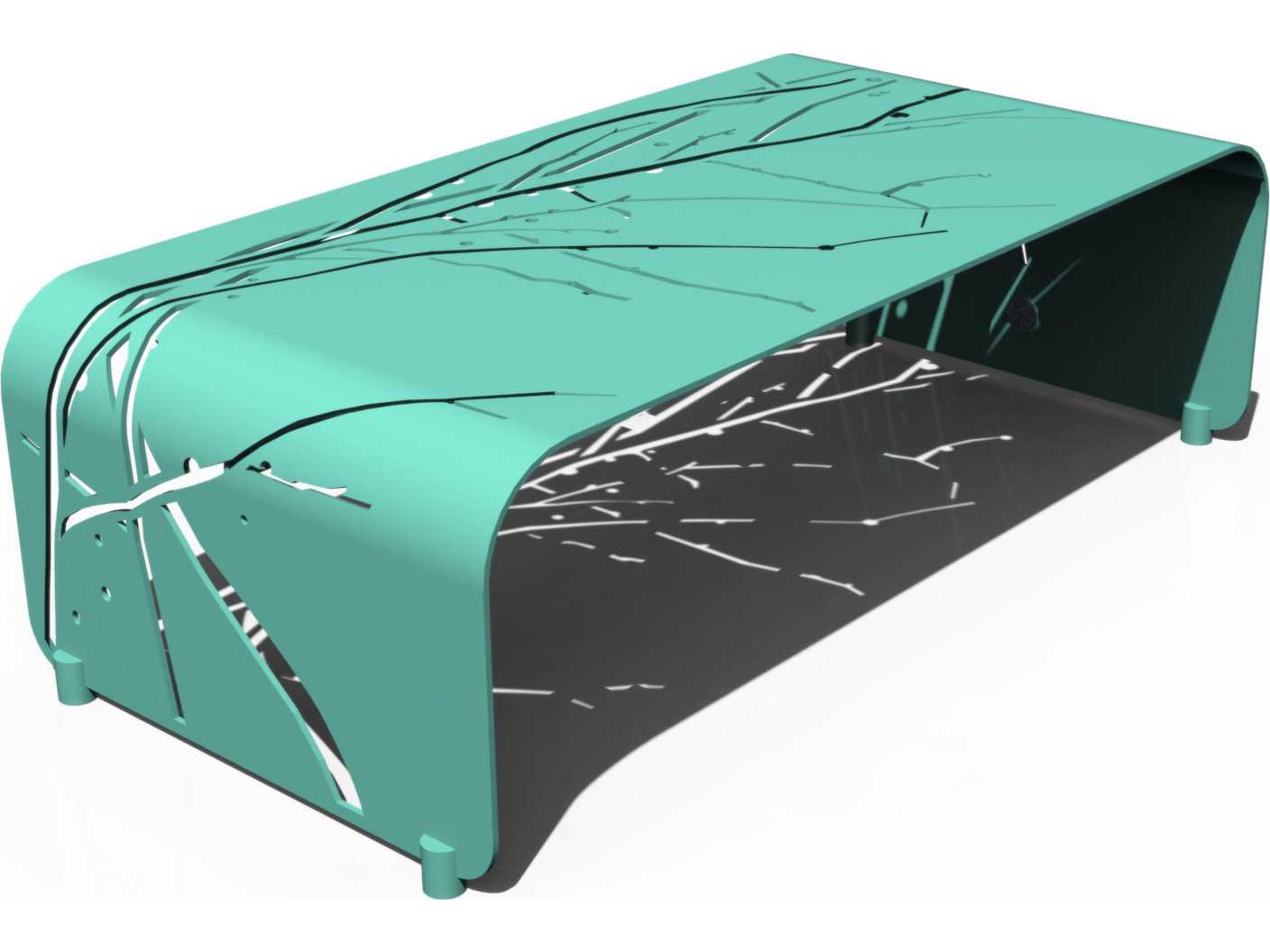 Orange Rectangular Metal Coffee Table