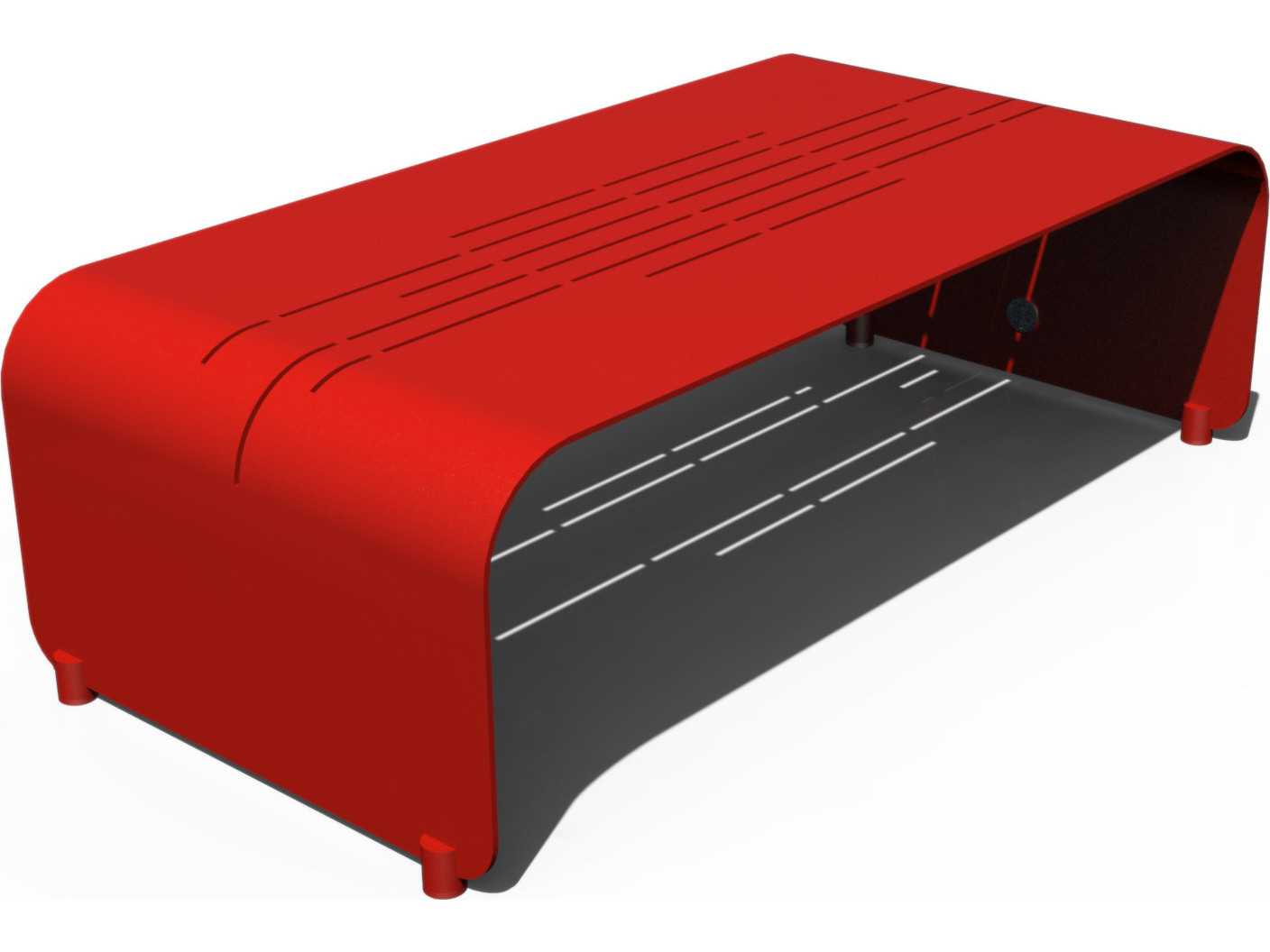 Orange Rectangular Metal Coffee Table