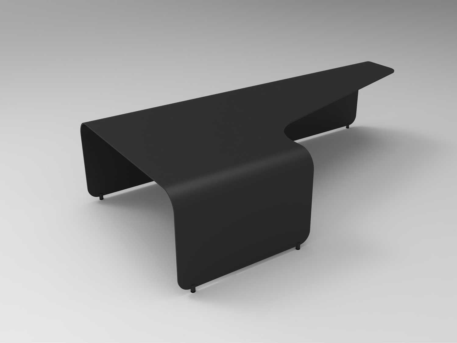 Orange Rectangular Metal Coffee Table