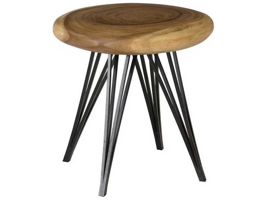 Phillips Collection Black Brown Accent Stool