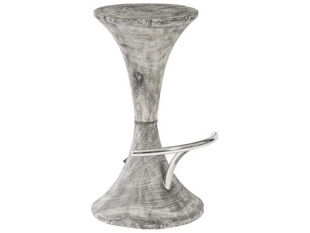Phillips Collection Butterfly Grey Stone Acacia Wood Bar Stool