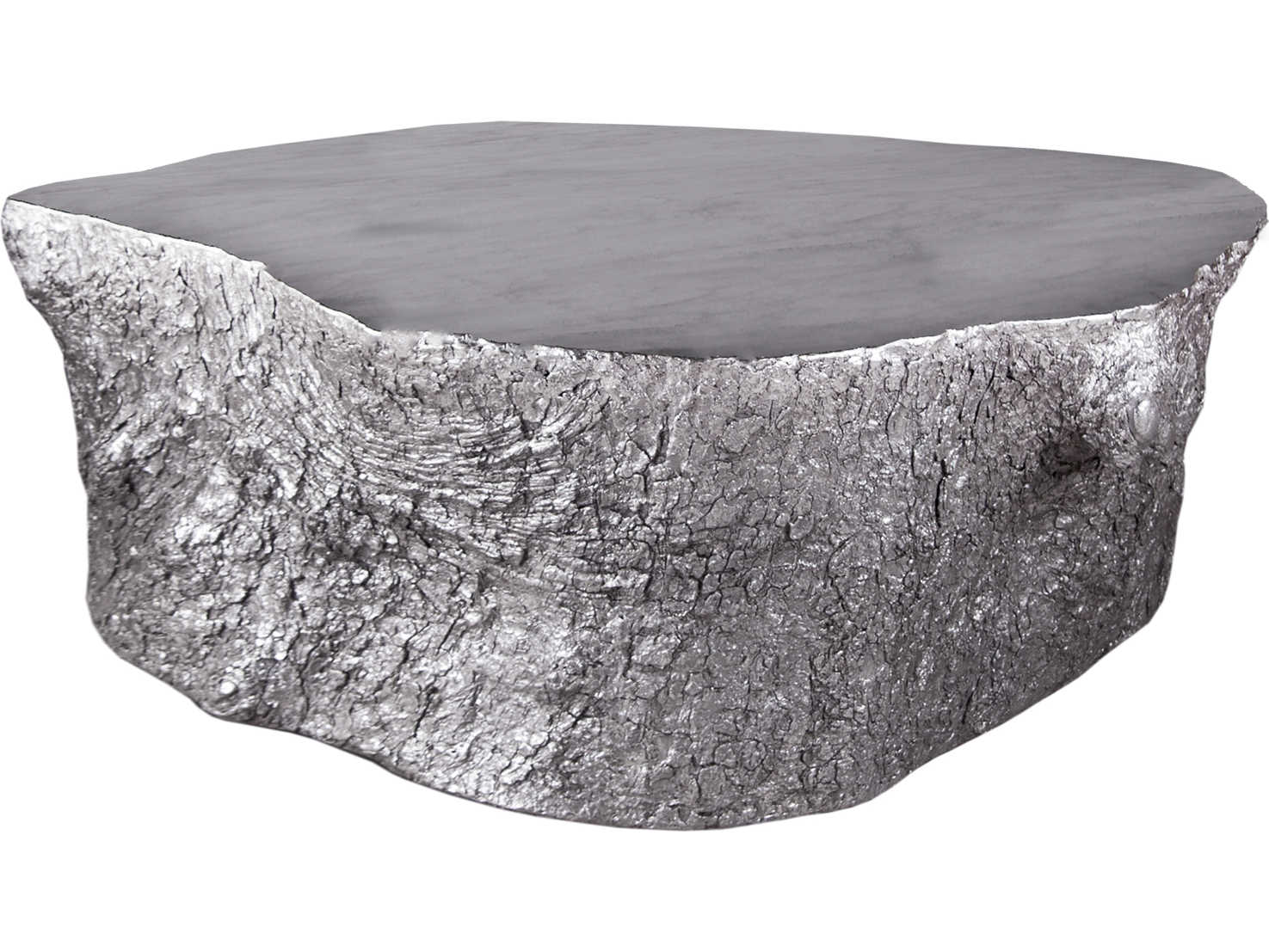 Phillips Collection Cast Naturals Silver Leaf Coffee Table