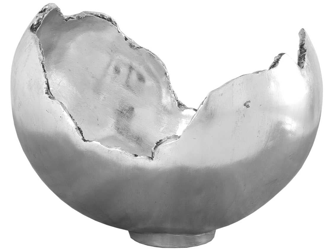 Phillips Collection Cast Naturals Silver Leaf Decorative Burled Bowl