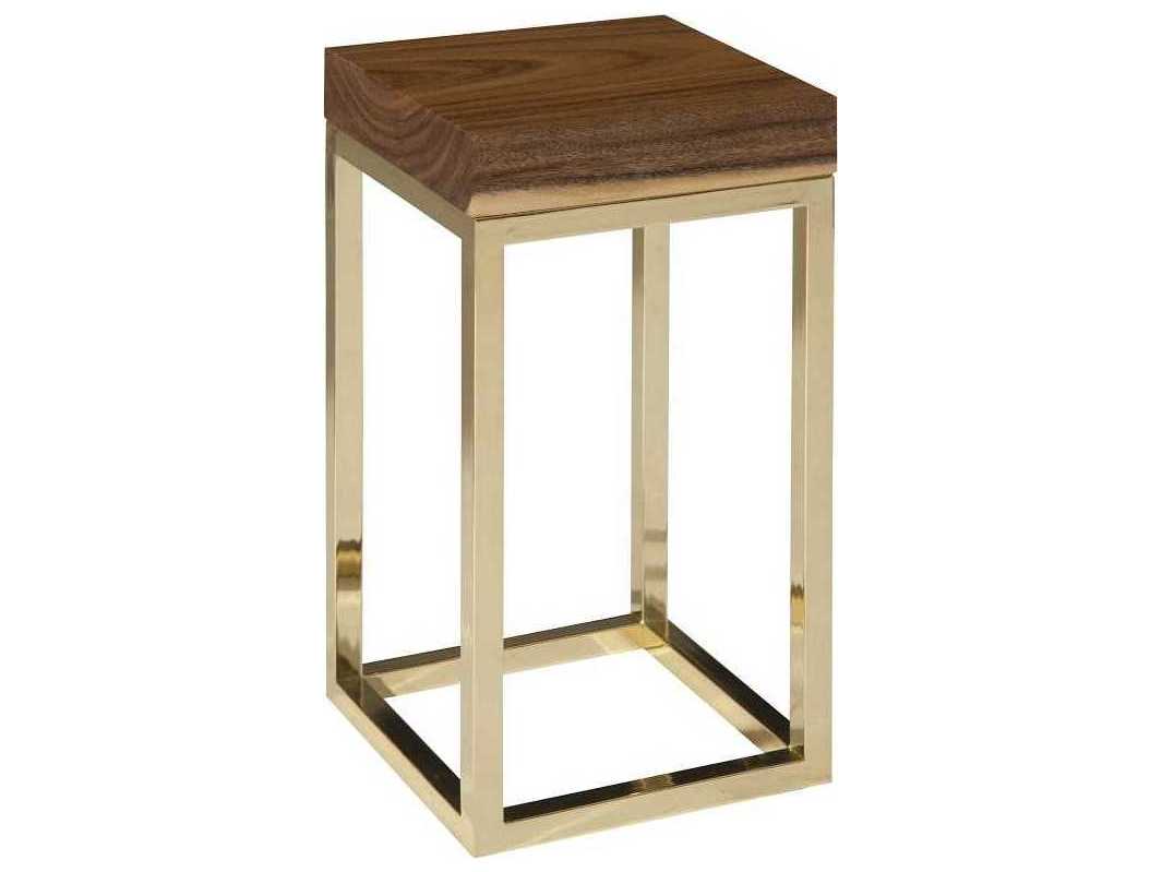 Phillips Collection Chamcha Square Wood Gold Brown End Table