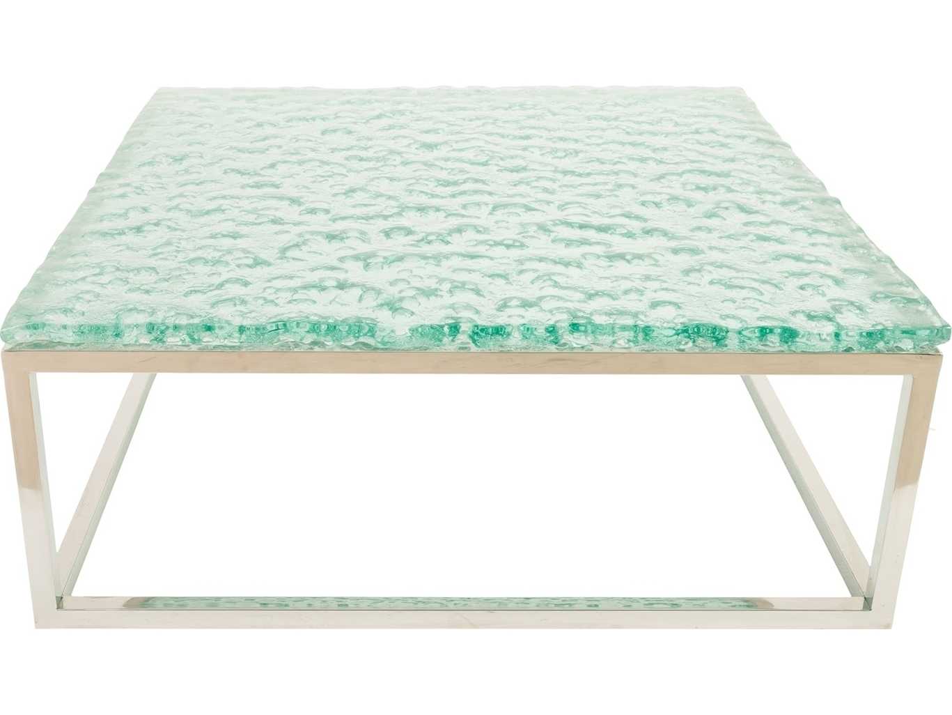 Phillips Collection Square Glass Turquoise Coffee Table