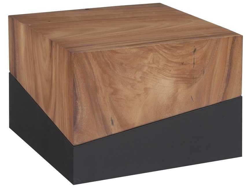Phillips Collection Square Wood Natural Brown Black Coffee Table