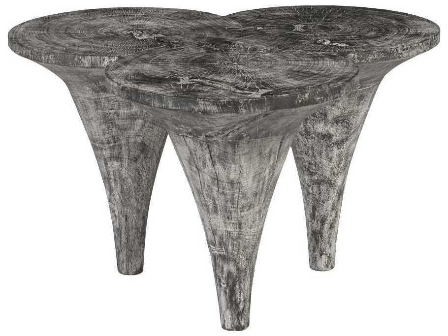 Phillips Collection Wood Grey Stone Coffee Table