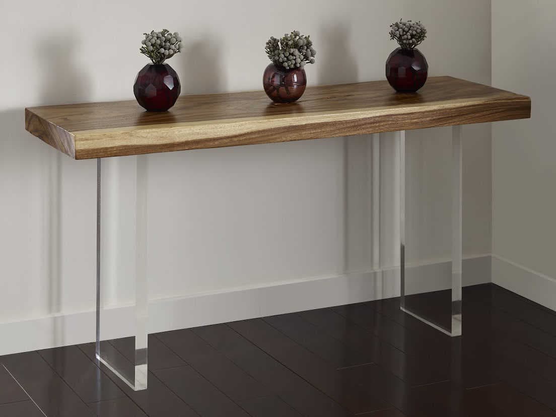 Phillips Collection Rectangular Wood Clear Brown Console Table