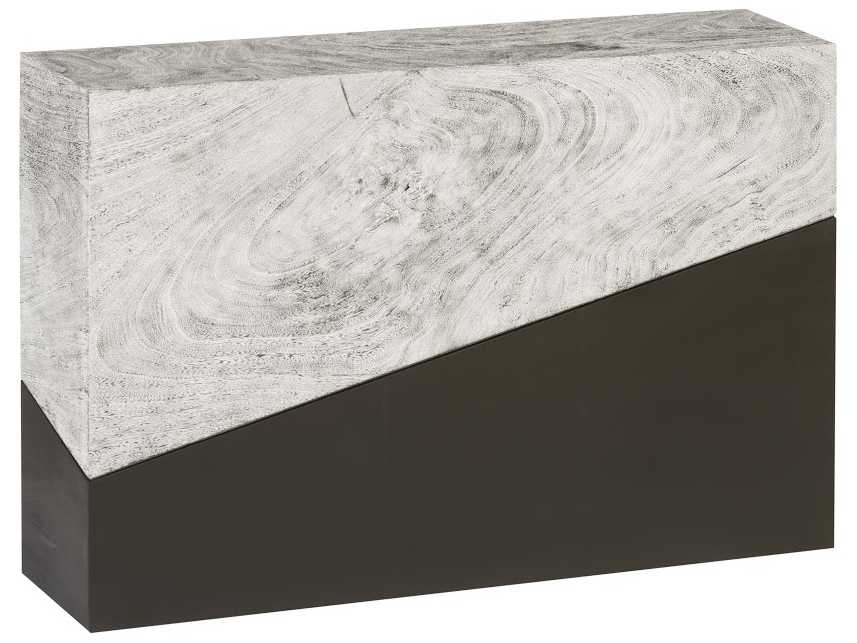 Phillips Collection Rectangular Wood Grey Black Console Table