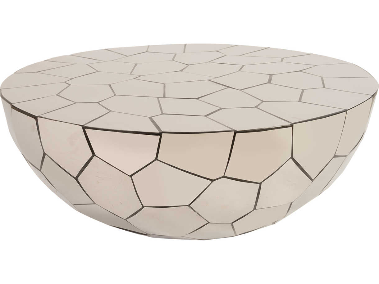 Phillips Collection Crazy Cut Round Metal Black Silver Coffee Table