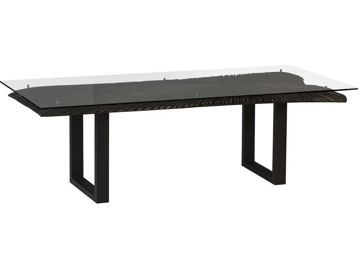 Phillips Collection Rectangular Glass Black Dining Table