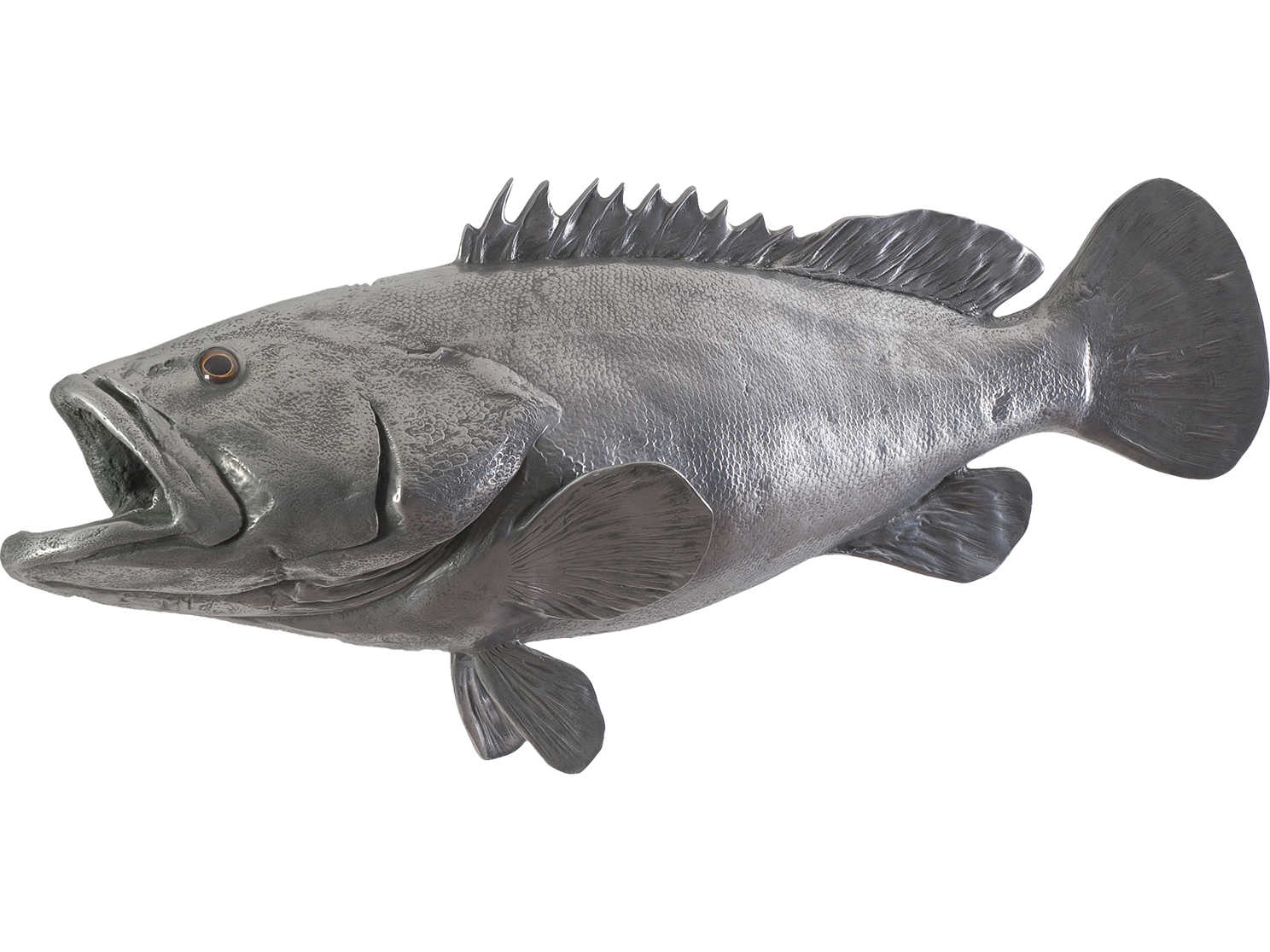 Phillips Collection Polished Aluminum Estuary Cod Fish 3D Wall Art