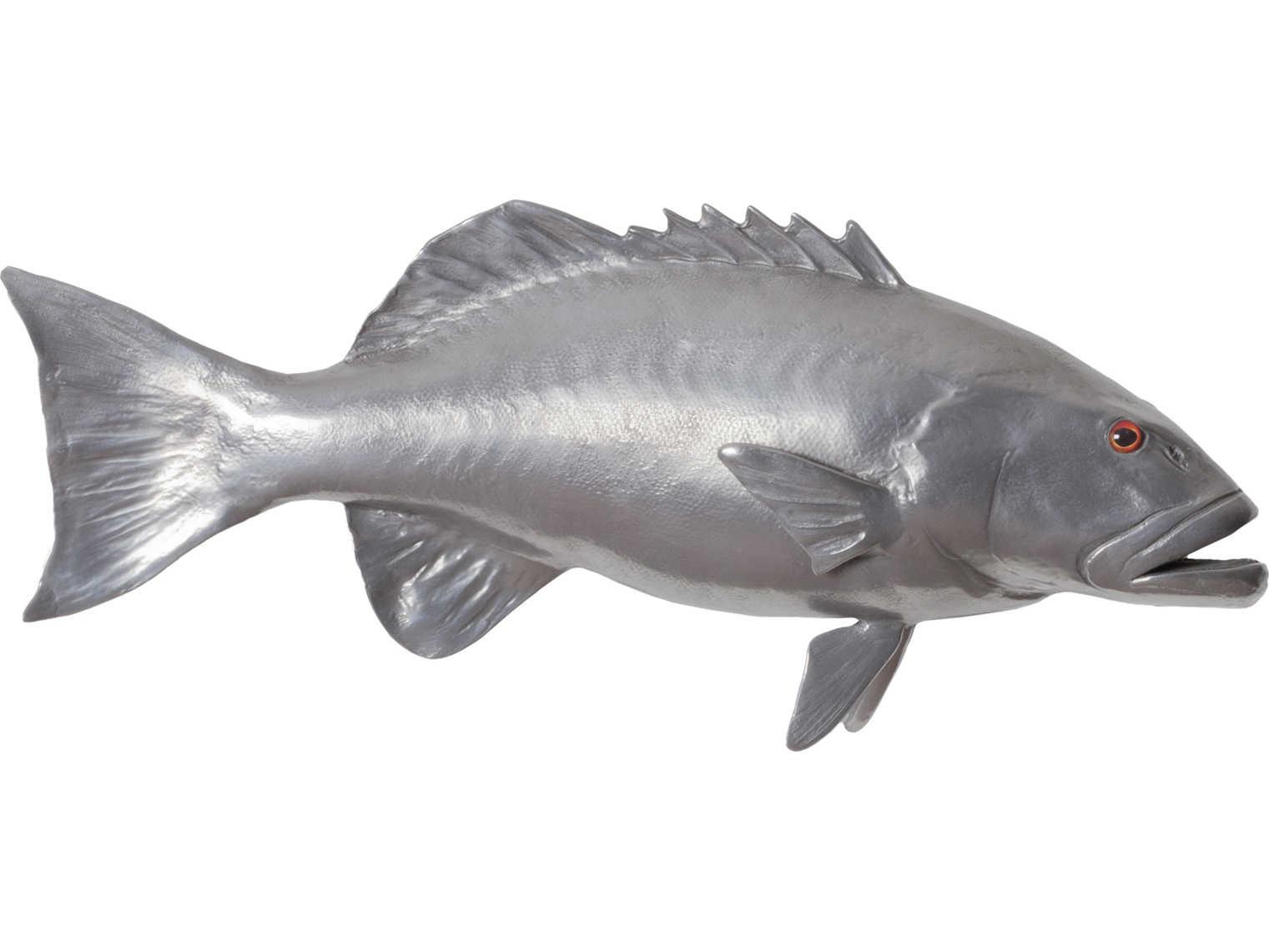 Phillips Collection Polished Aluminum Coral Trout Fish 3D Wall Art