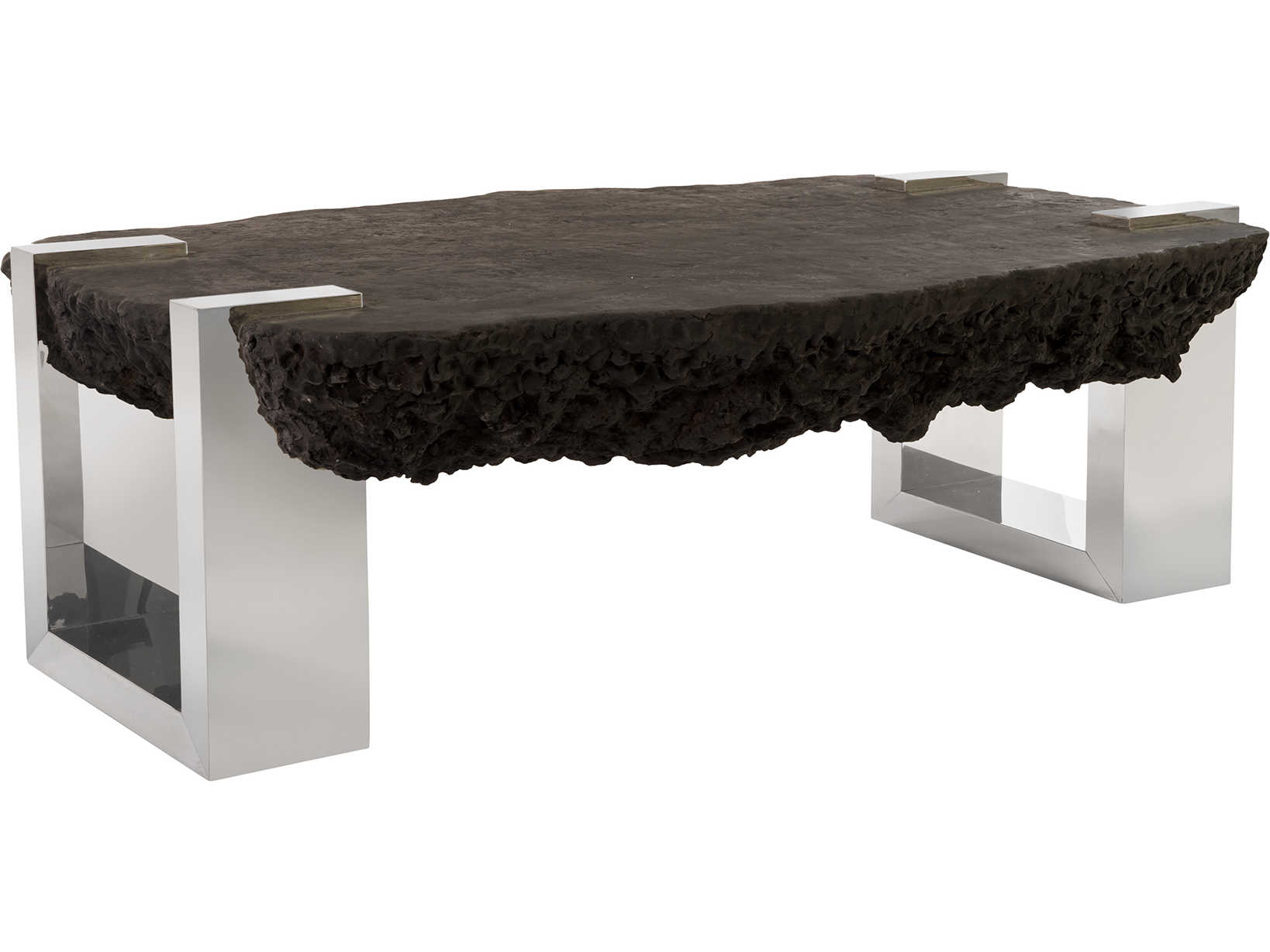 Luxecor Flow Rectangular Metal Grey Coffee Table