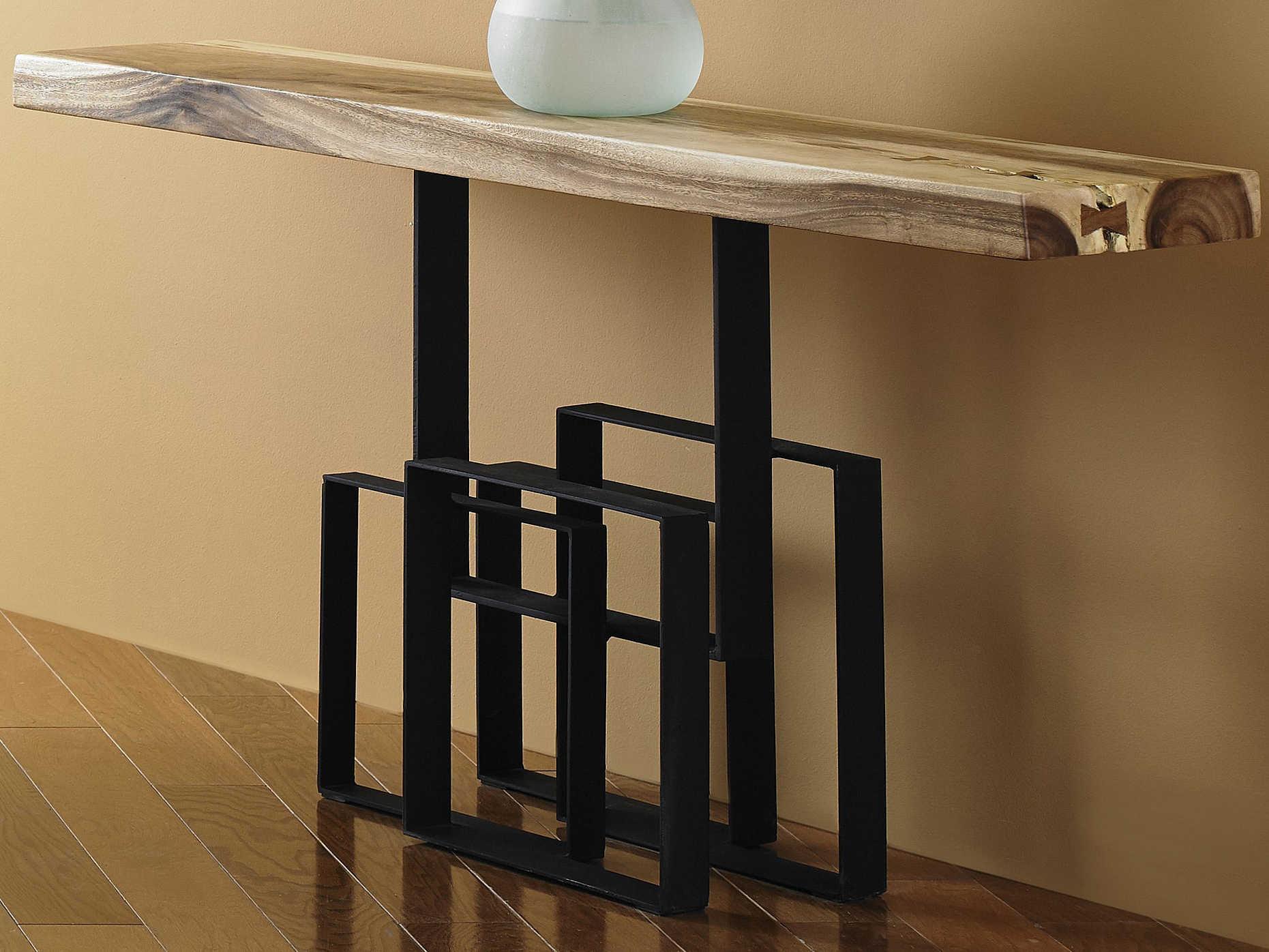 Phillips Collection Score Rectangular Wood Brown Black Console Table
