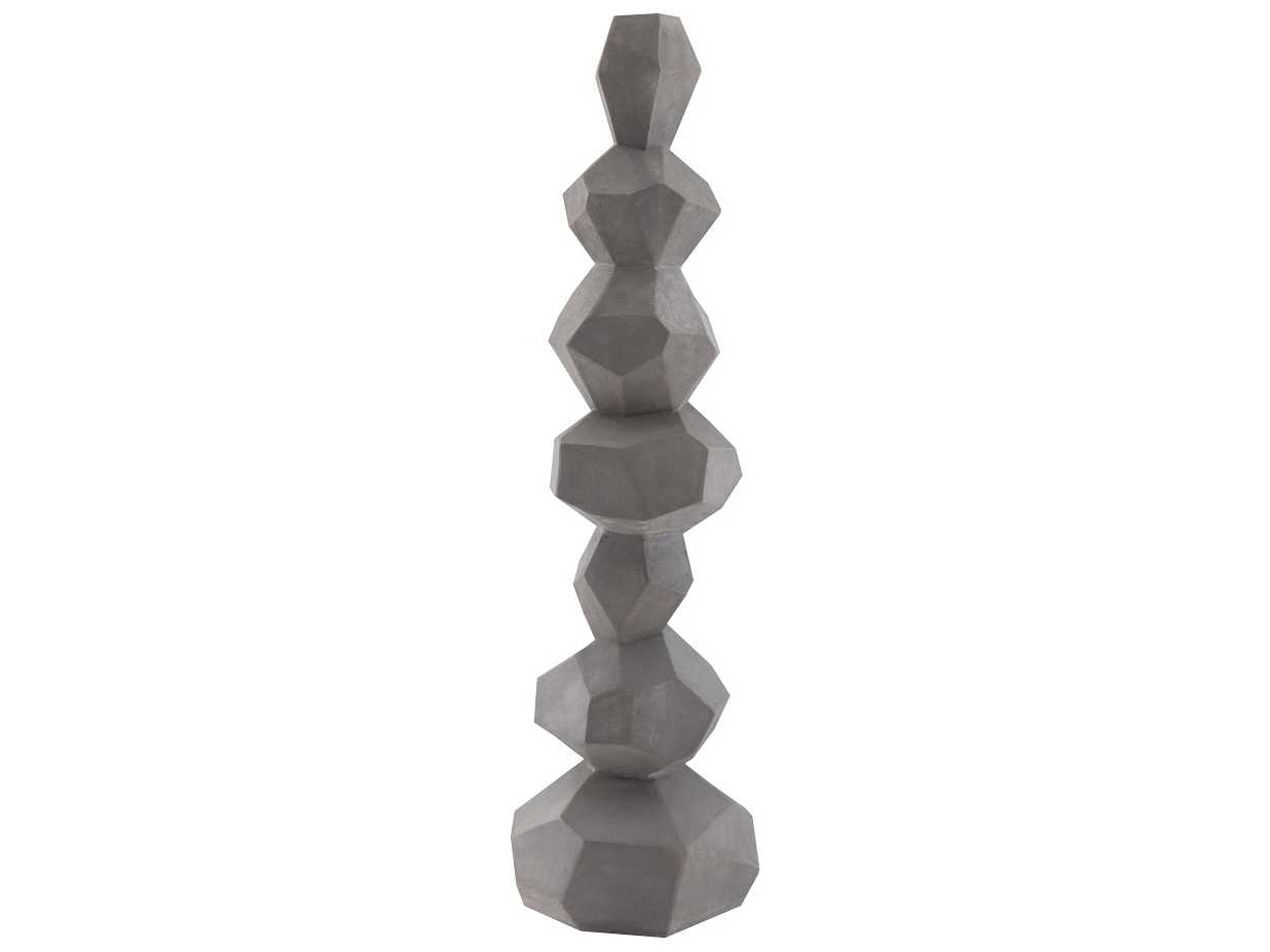 Phillips Collection Grey Faceted Rock Column Sculpture