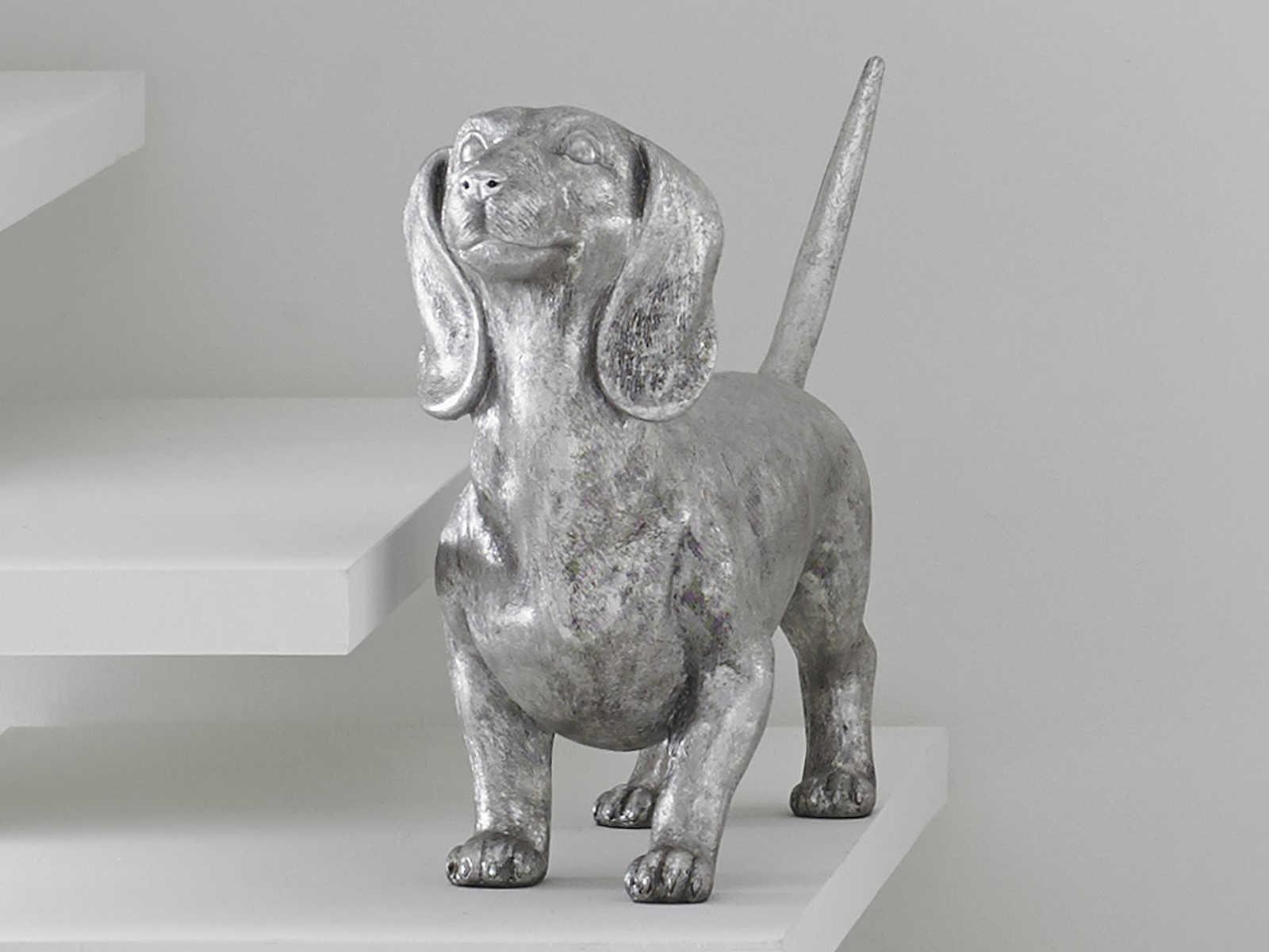 Phillips Collection Silver Leaf Dachshund Sculpture
