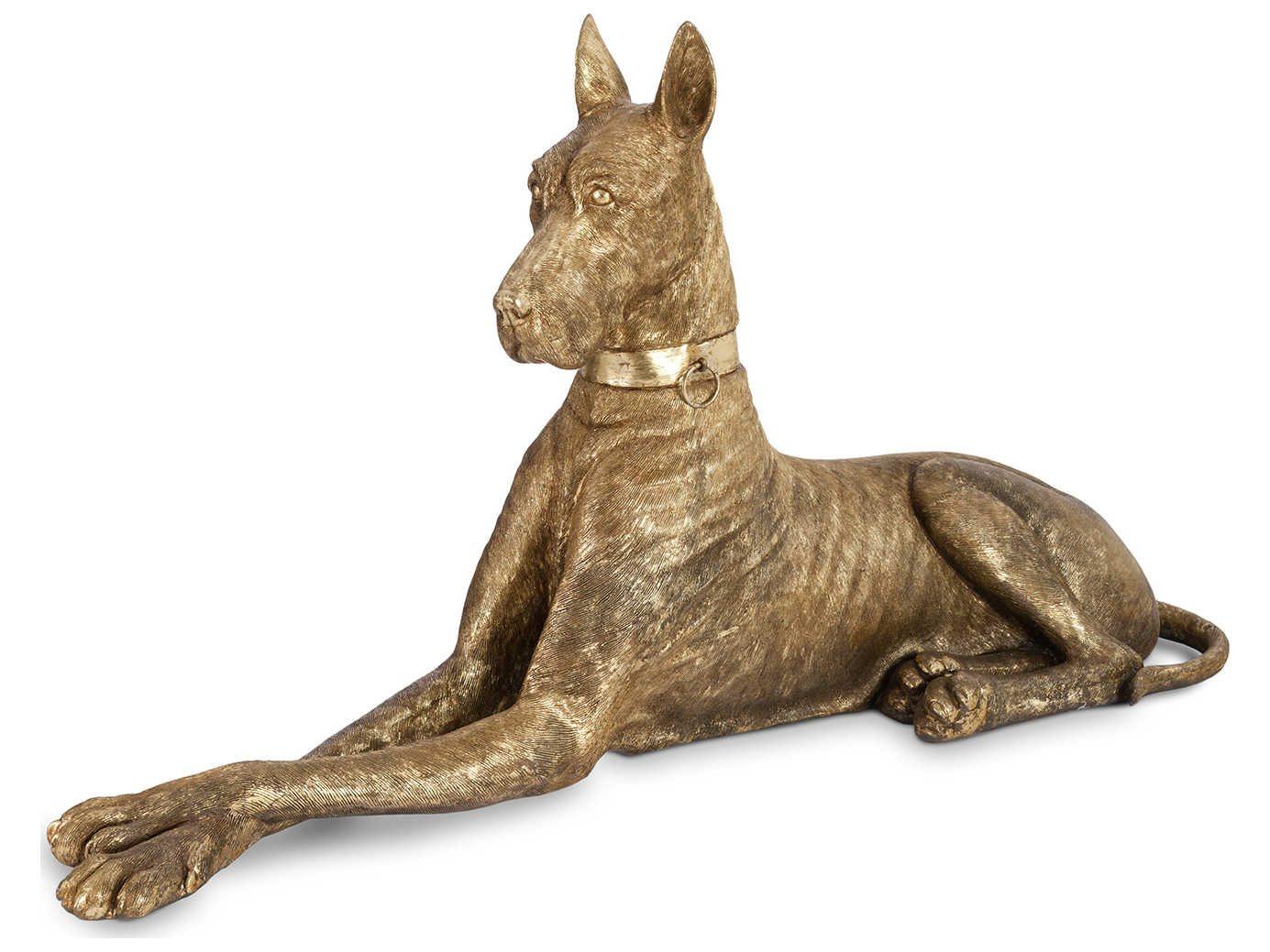 Phillips Collection Gold Leaf Right Facing Great Dane Sculpture
