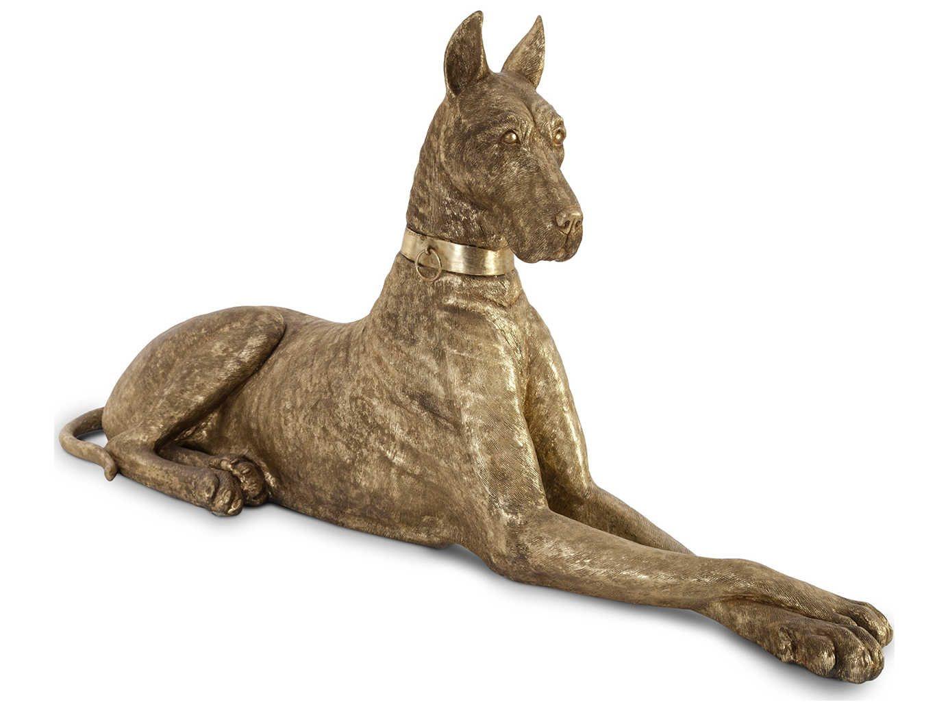 Phillips Collection Gold Leaf Left Facing Great Dane Sculpture