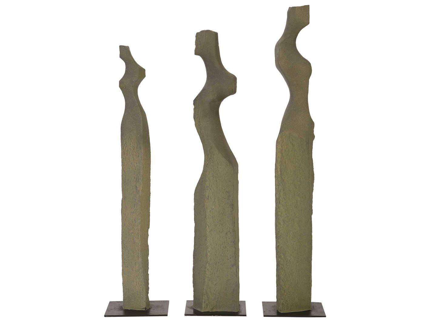 Phillips Collection Grey Cast Women Sculpture Set of 3
