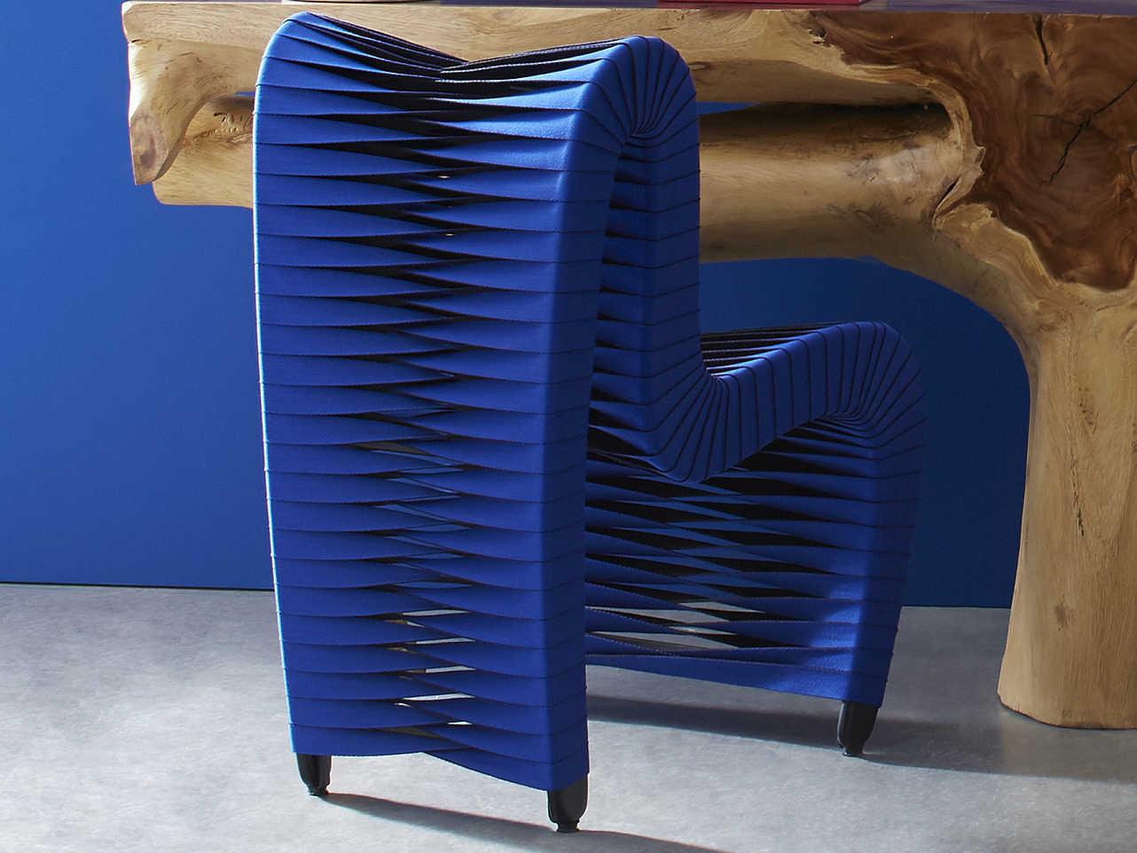 Phillips Collection Seat Belt Black Upholstered Side Dining Chair